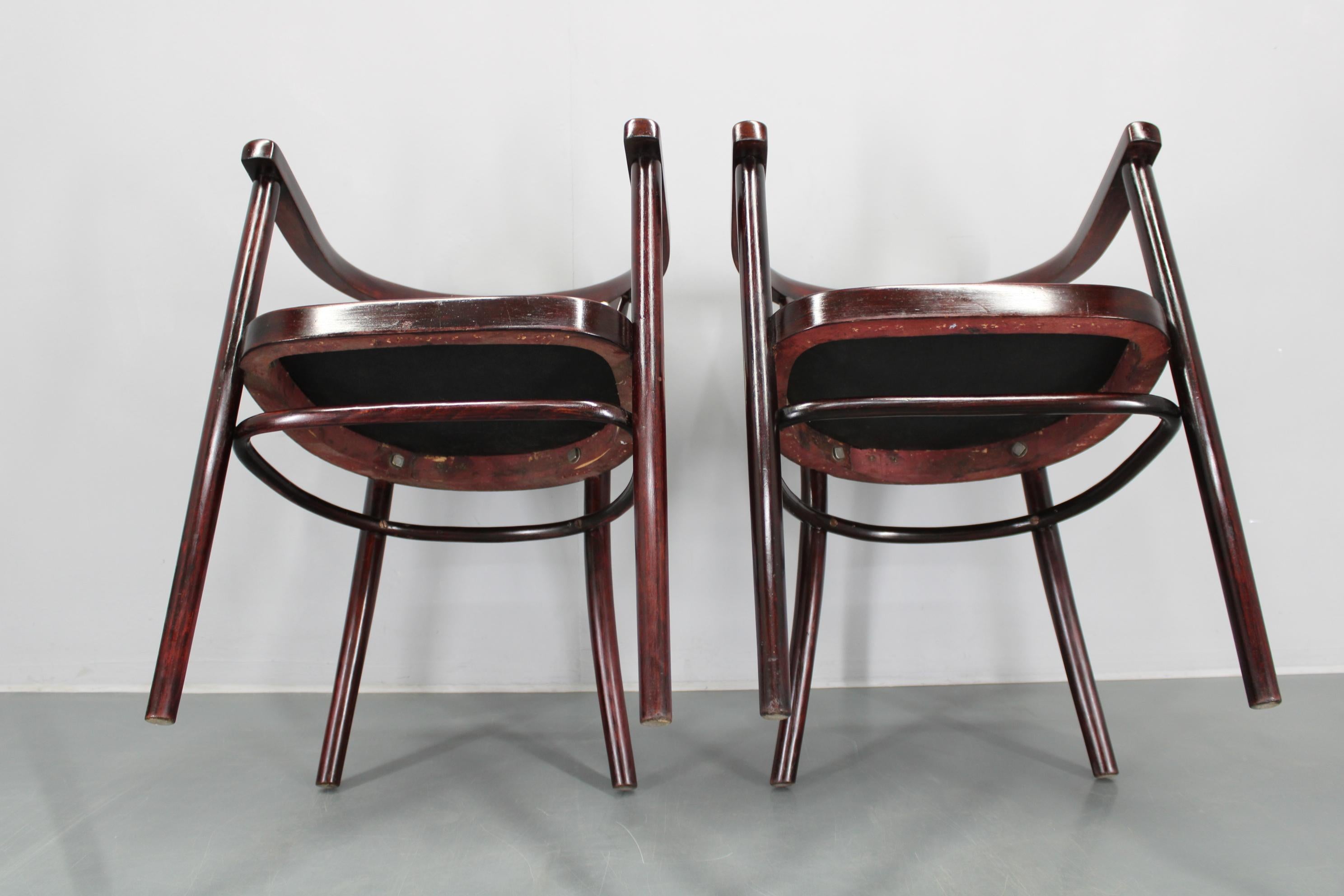 1930s Pair of Restored Thonet Armchairs, Czechoslovakia For Sale 9
