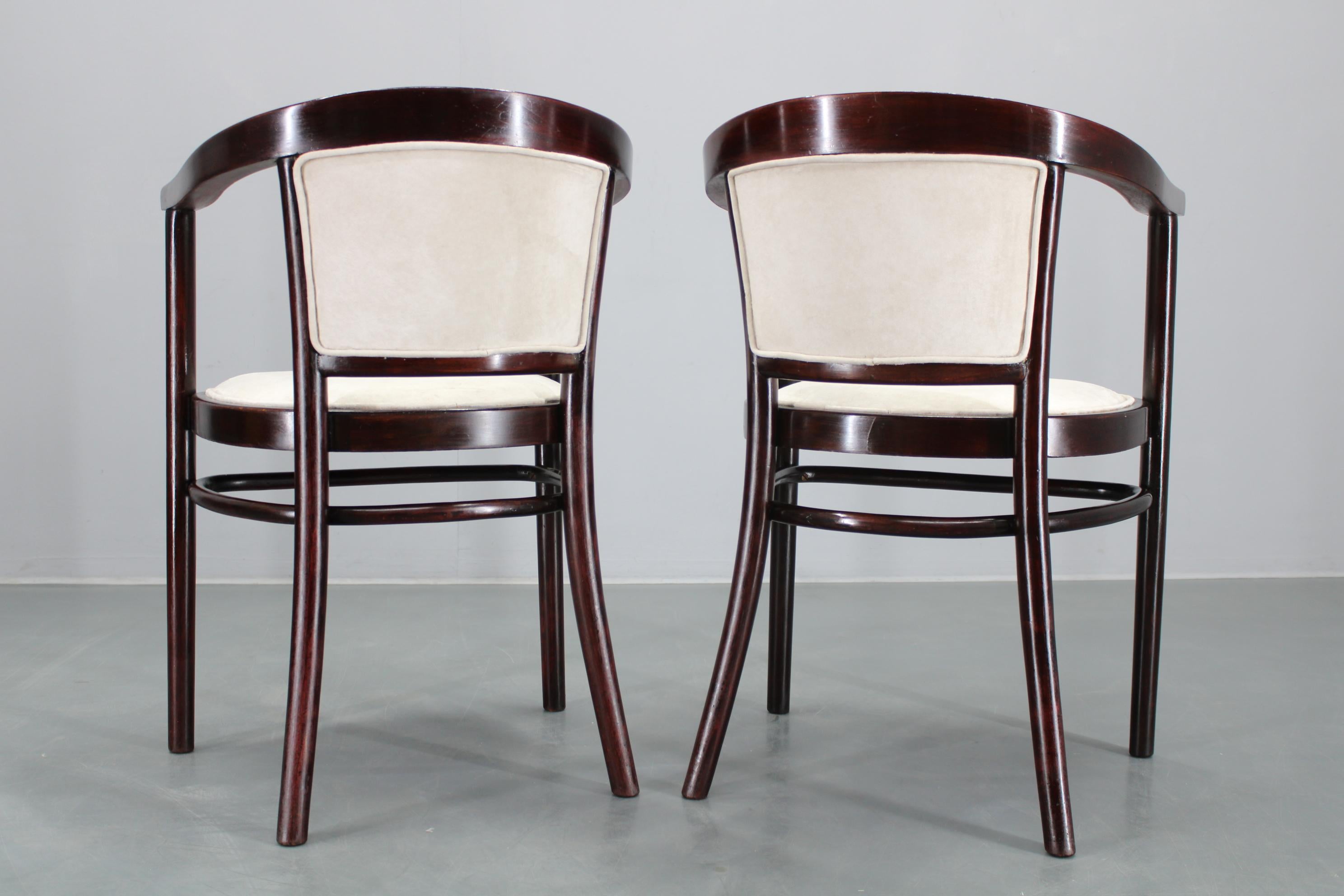 1930s Pair of Restored Thonet Armchairs, Czechoslovakia For Sale 2