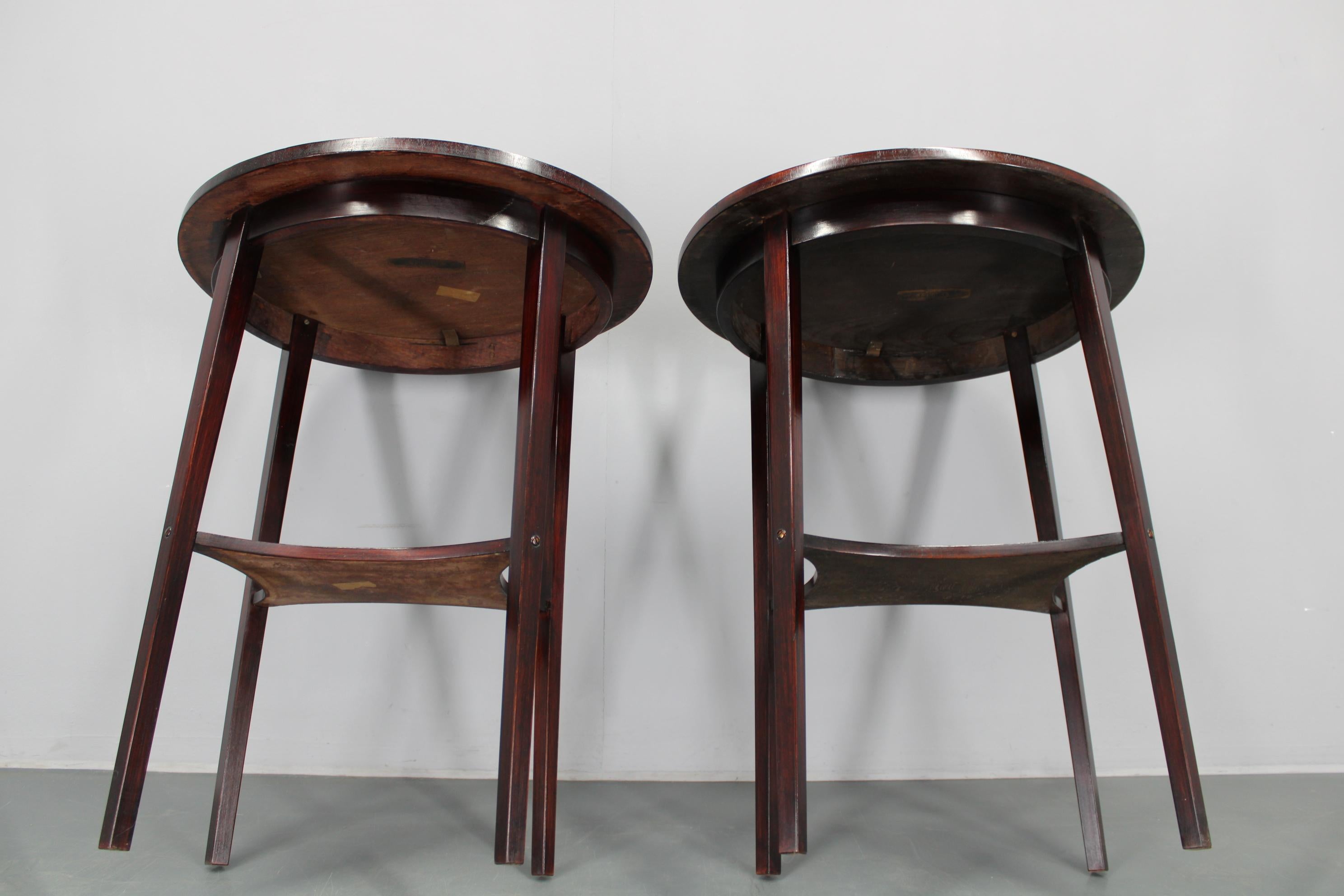 Pareja de mesas auxiliares Thonet restauradas de los años 30 nº 206, Checoslovaquia en venta 10