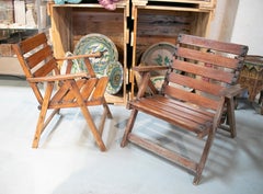 1930s Pair of Spanish Wooden Garden Armchairs