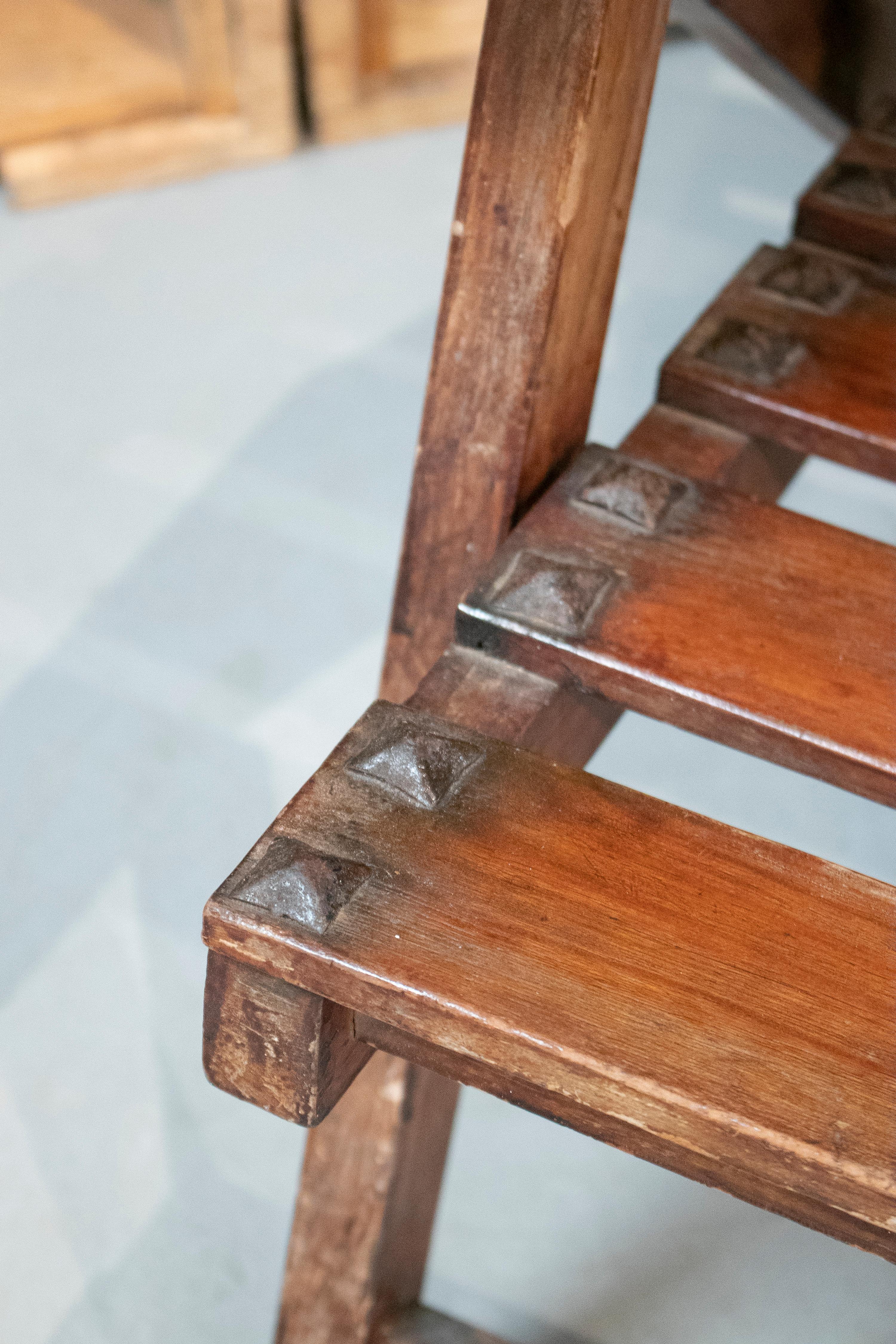 1930s Pair of Spanish Wooden Garden Armchairs For Sale 4