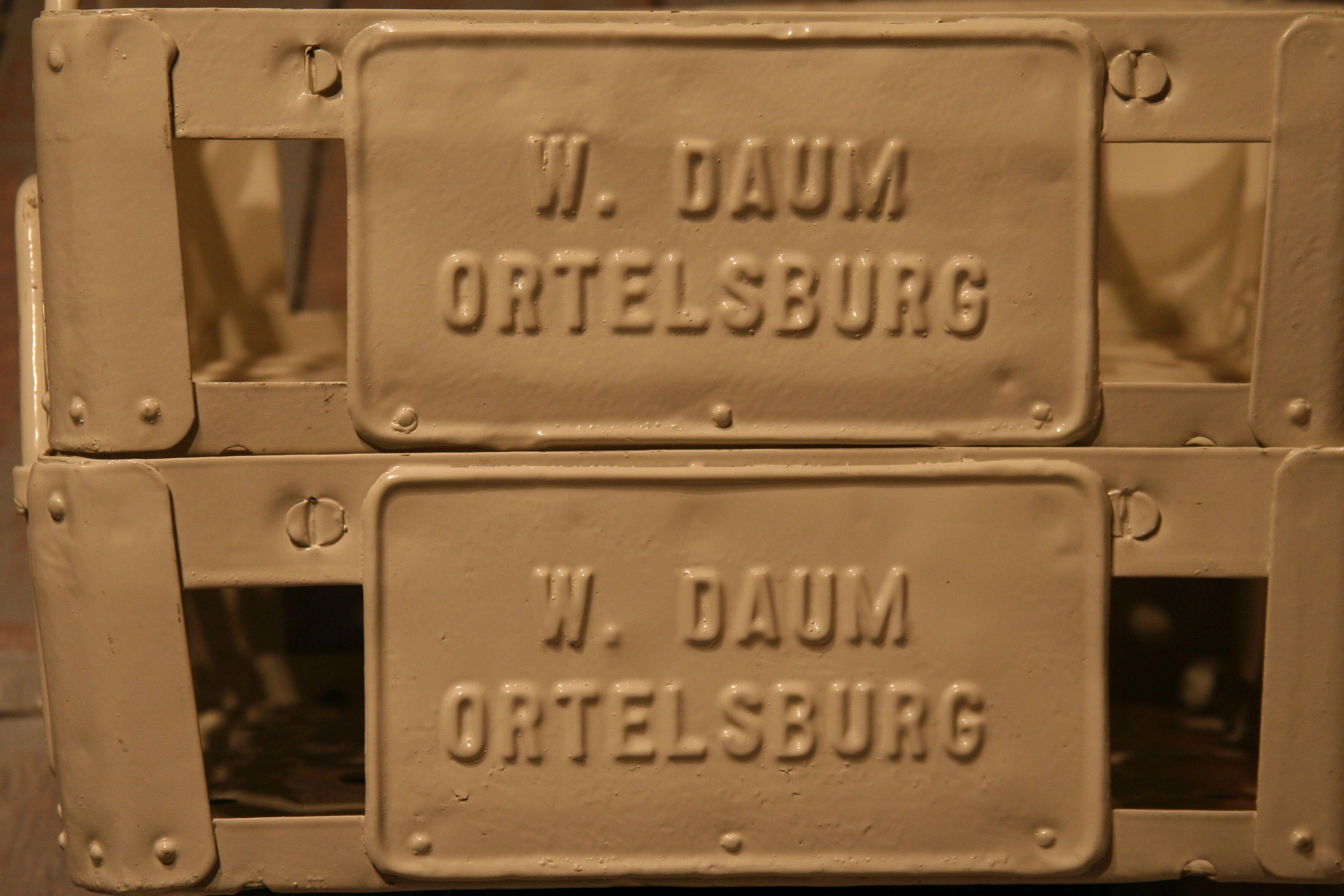 German 1930s Pair of Steel Walter Daum Ortelsburg Bottle Boxes For Sale