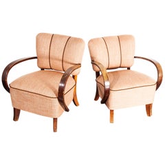 1930s Pair of Upholstered Armchairs by Jindrich Halabala '2'