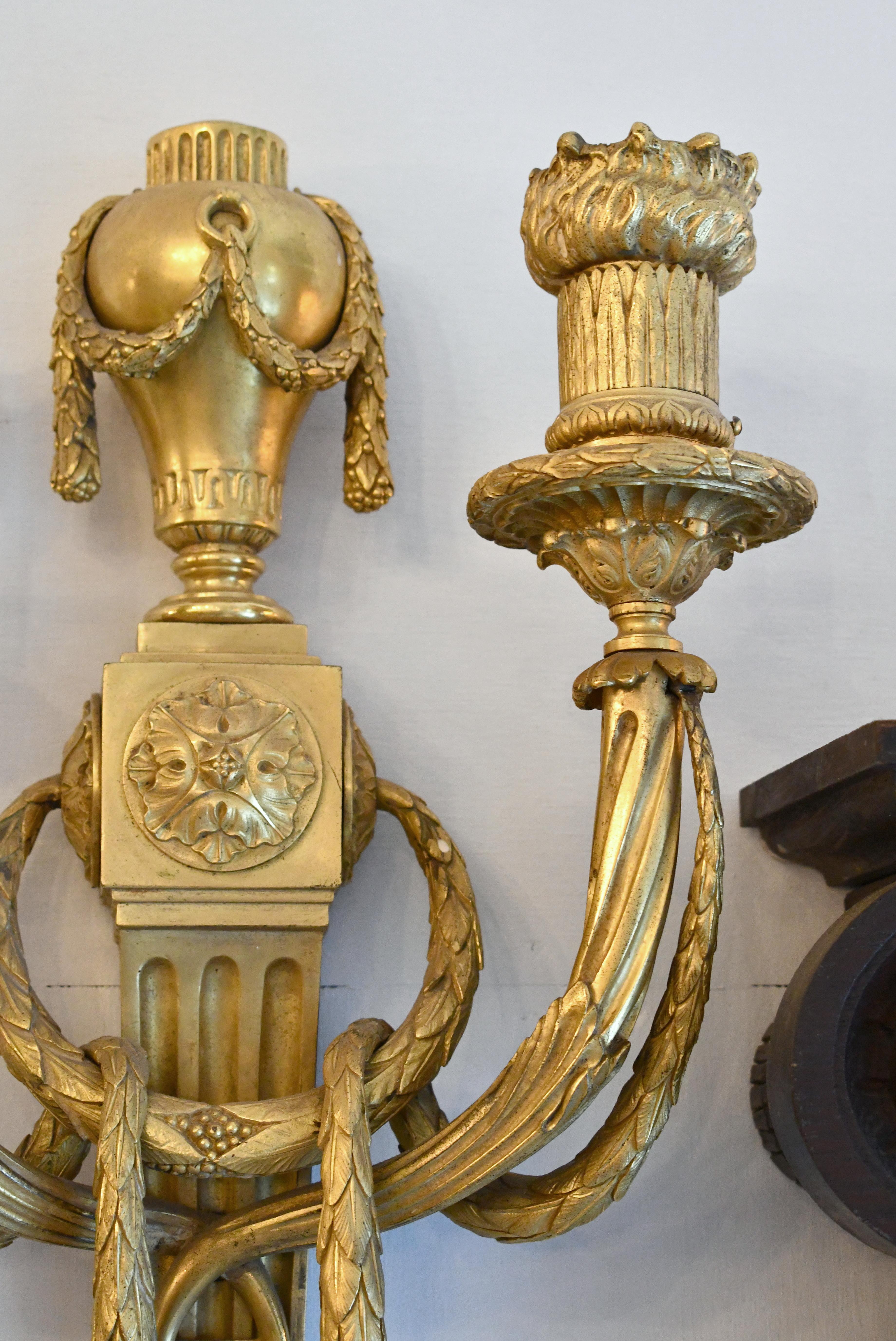 Mid-20th Century 1930s Pair EF Caldwell 2 Arm Gilded Bronze Sconces For Sale