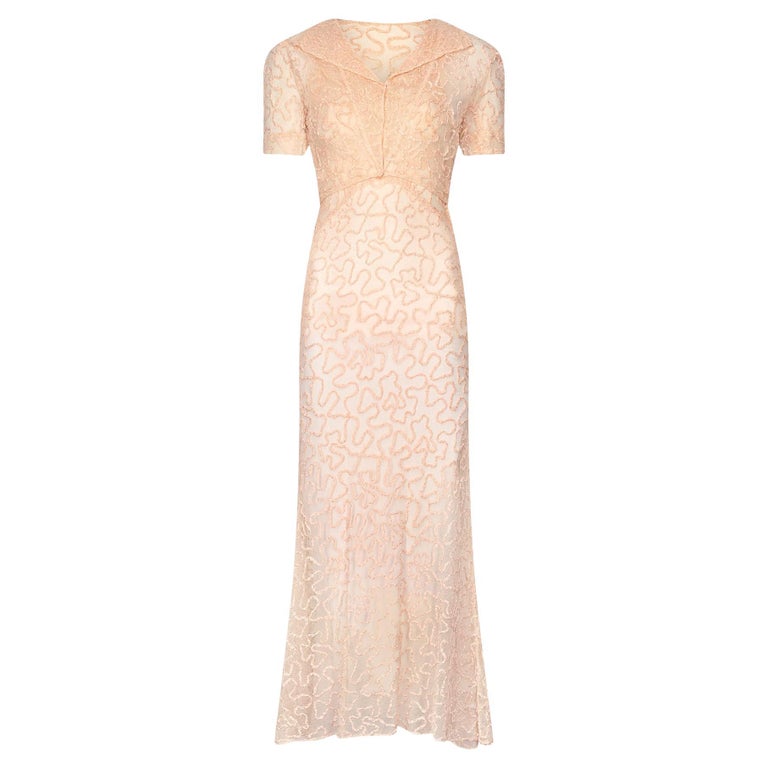 open lace back dress 1930s PINK SLIP DRESS – deep end vintage