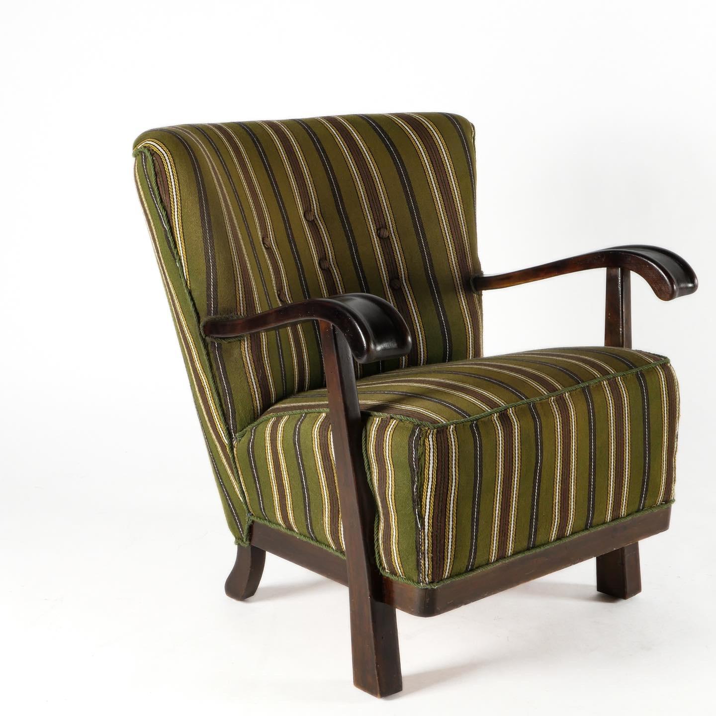 Art Deco 1930s Parlor Chair by Magnus Oleson, Denmark  For Sale