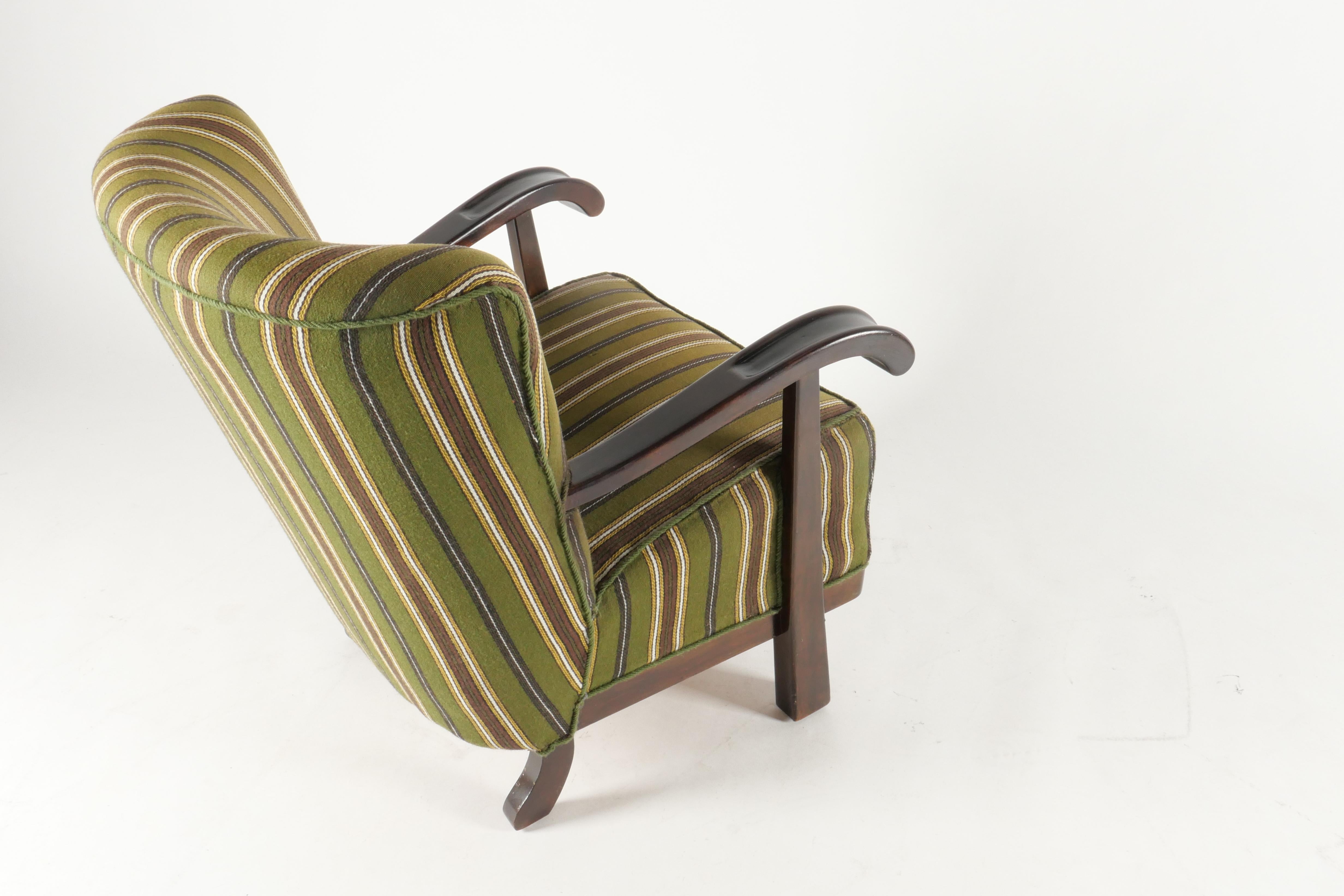 Fabric 1930s Parlor Chair by Magnus Oleson, Denmark  For Sale