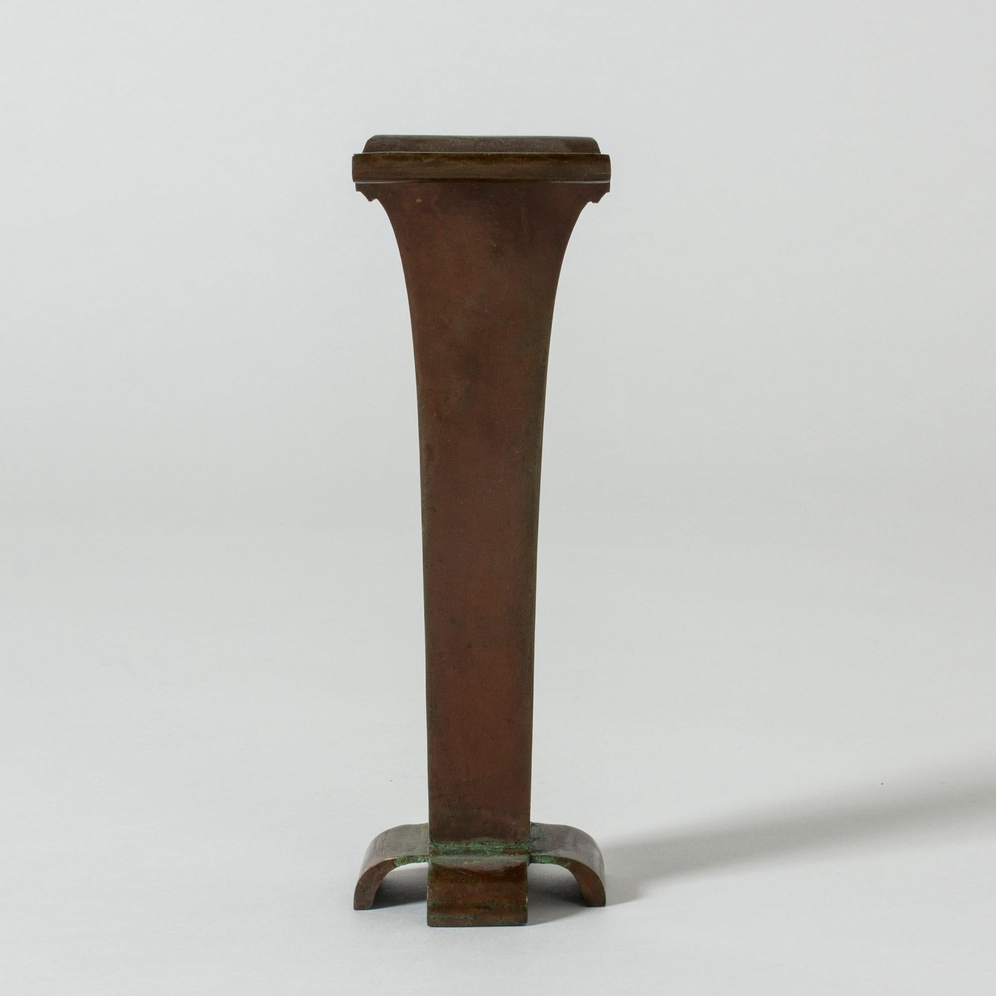 Scandinavian Modern 1930s Patinated Bronze Vase by Sune Bäckström