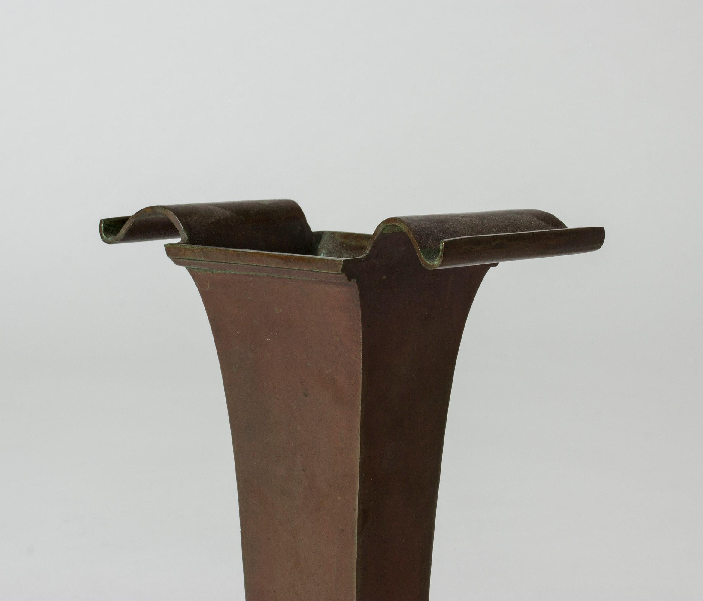 1930s Patinated Bronze Vase by Sune Bäckström In Good Condition In Stockholm, SE