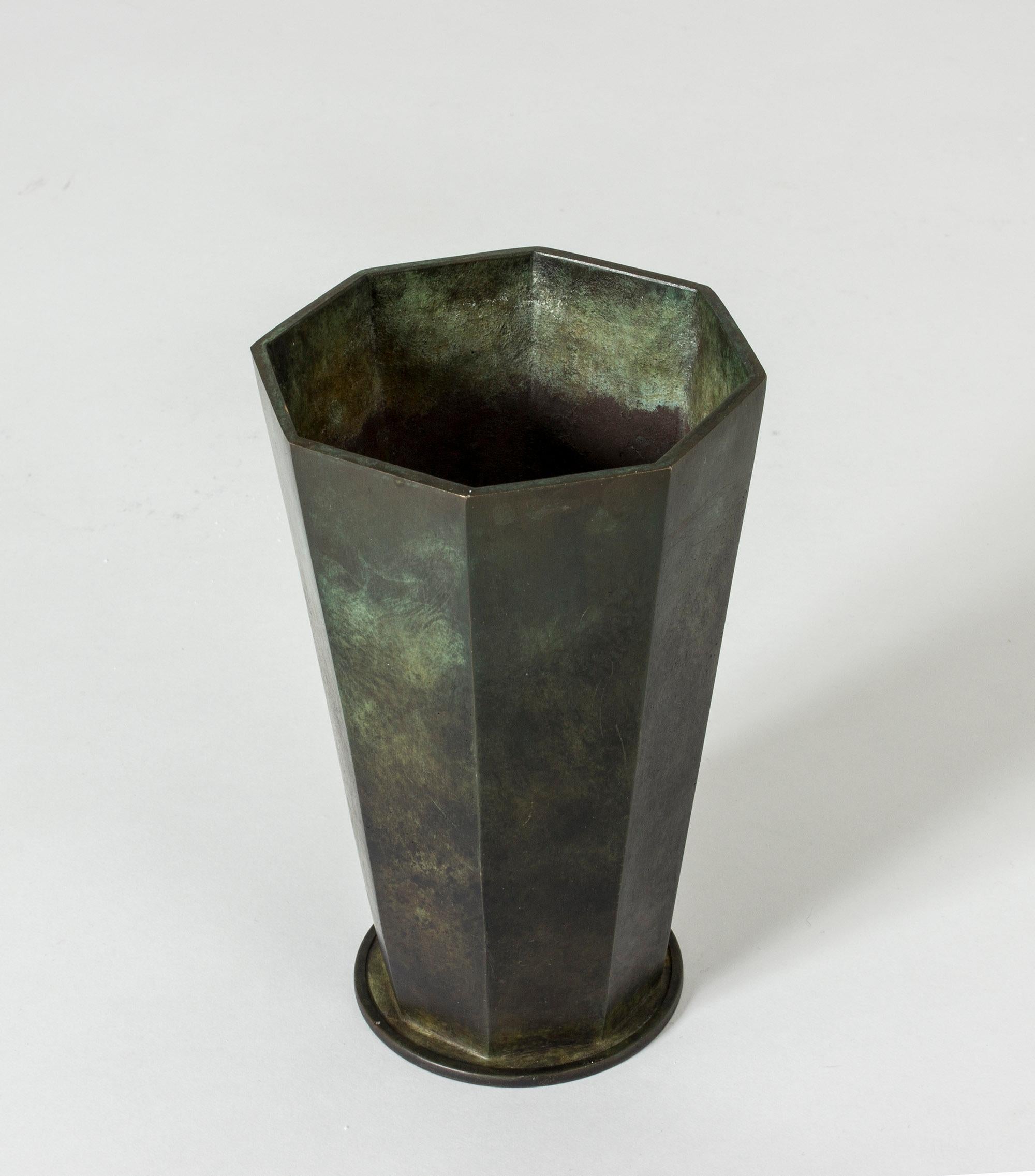 Scandinavian Modern 1930s patinated bronze vase from GAB
