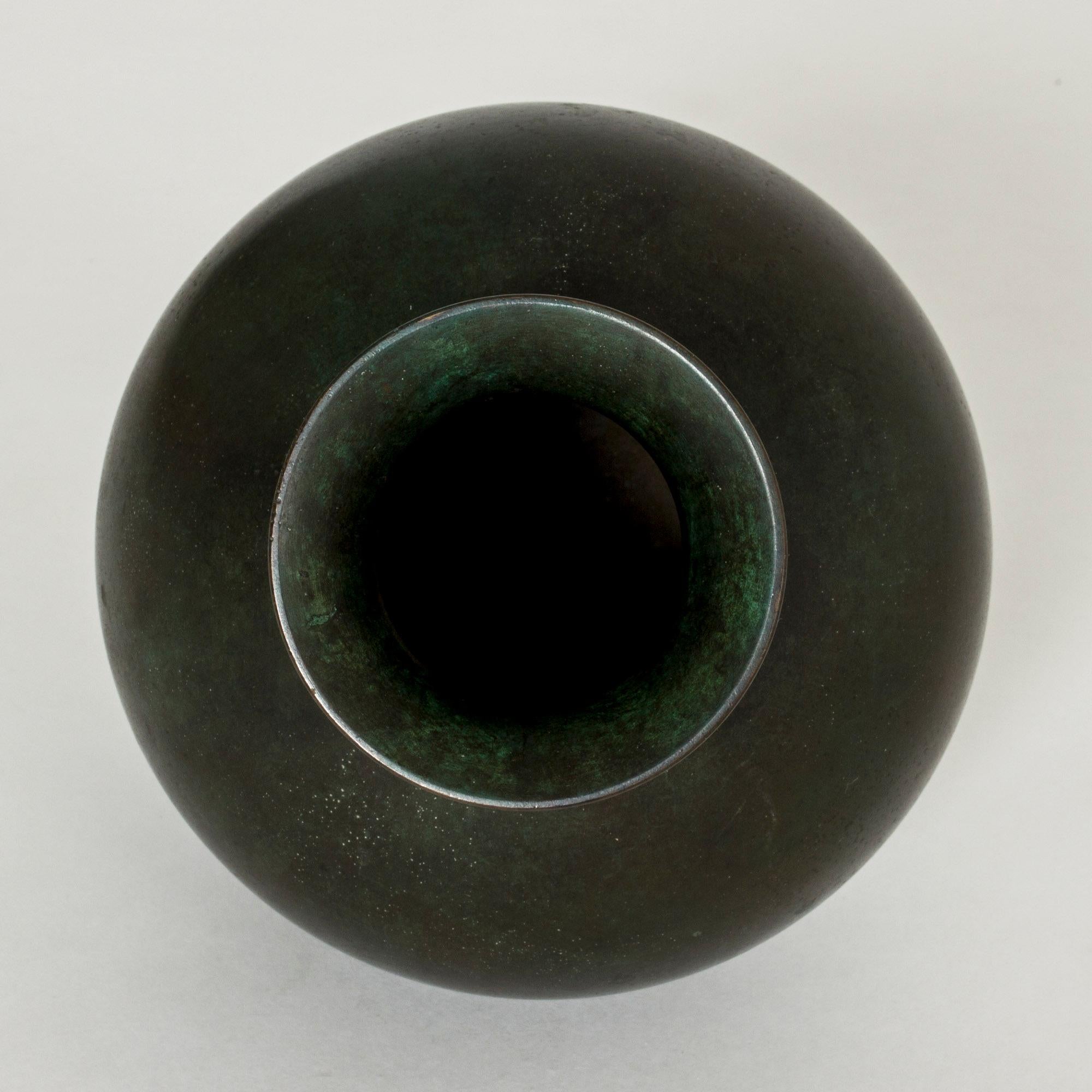 Scandinavian Modern 1930s Patinated Bronze Vase from GAB