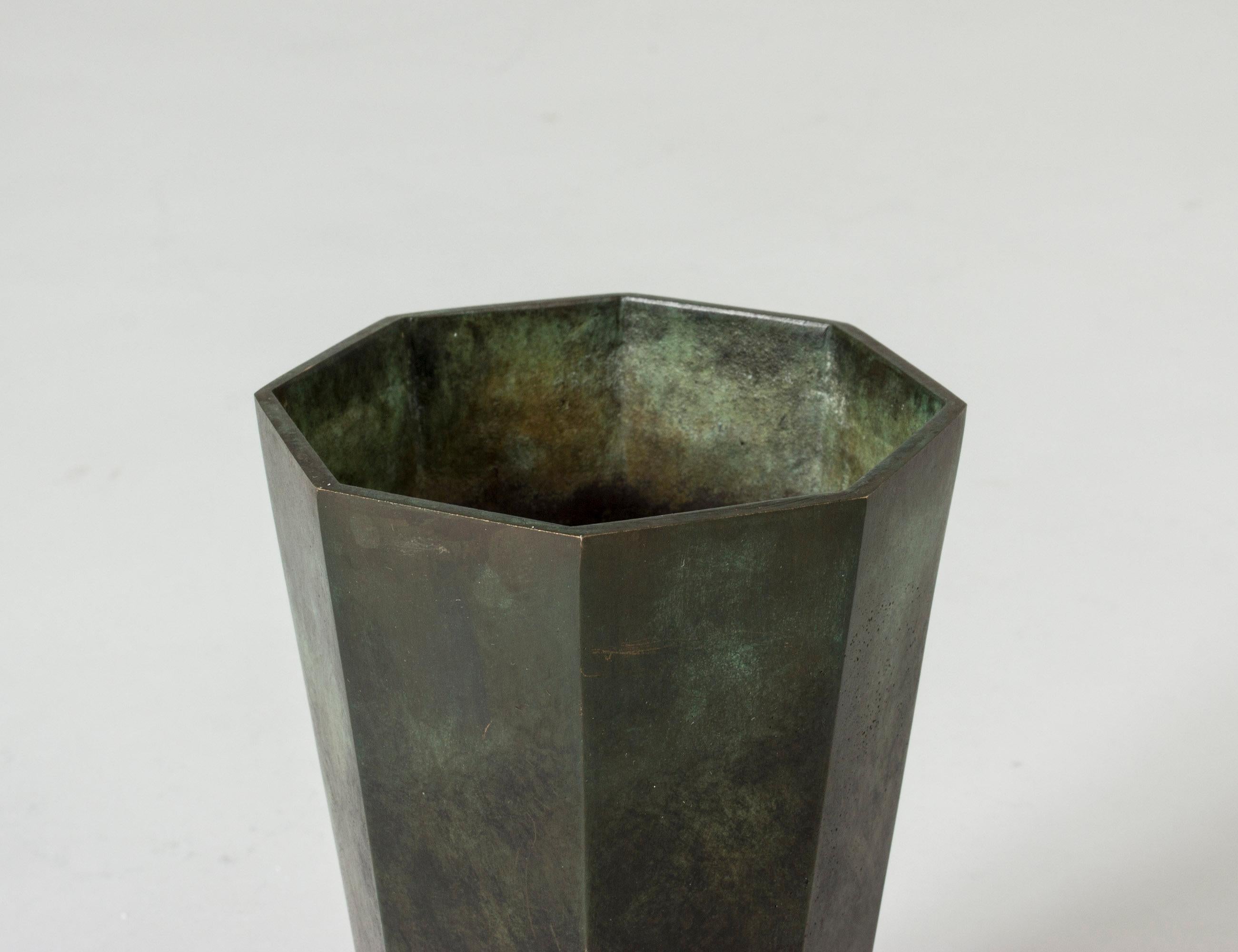 Swedish 1930s patinated bronze vase from GAB