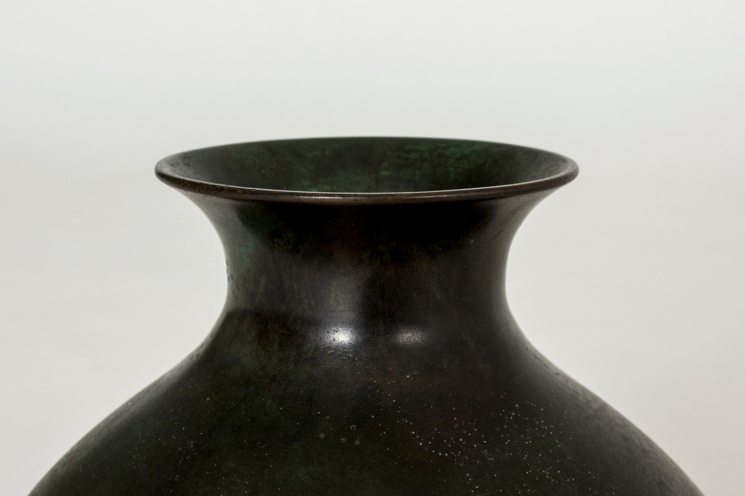 Swedish 1930s Patinated Bronze Vase from GAB