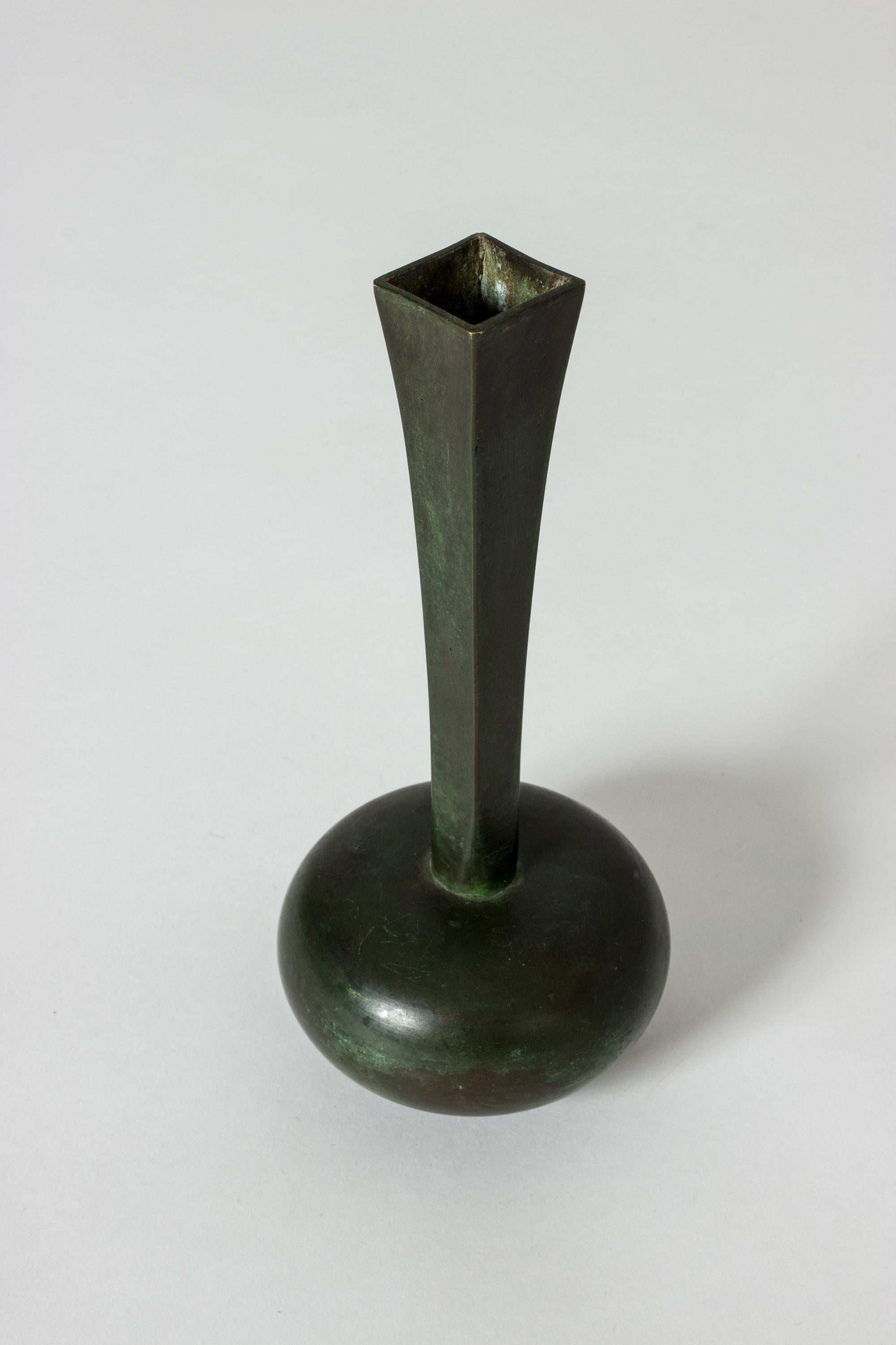 Swedish 1930s Patinated Bronze Vase from GAB