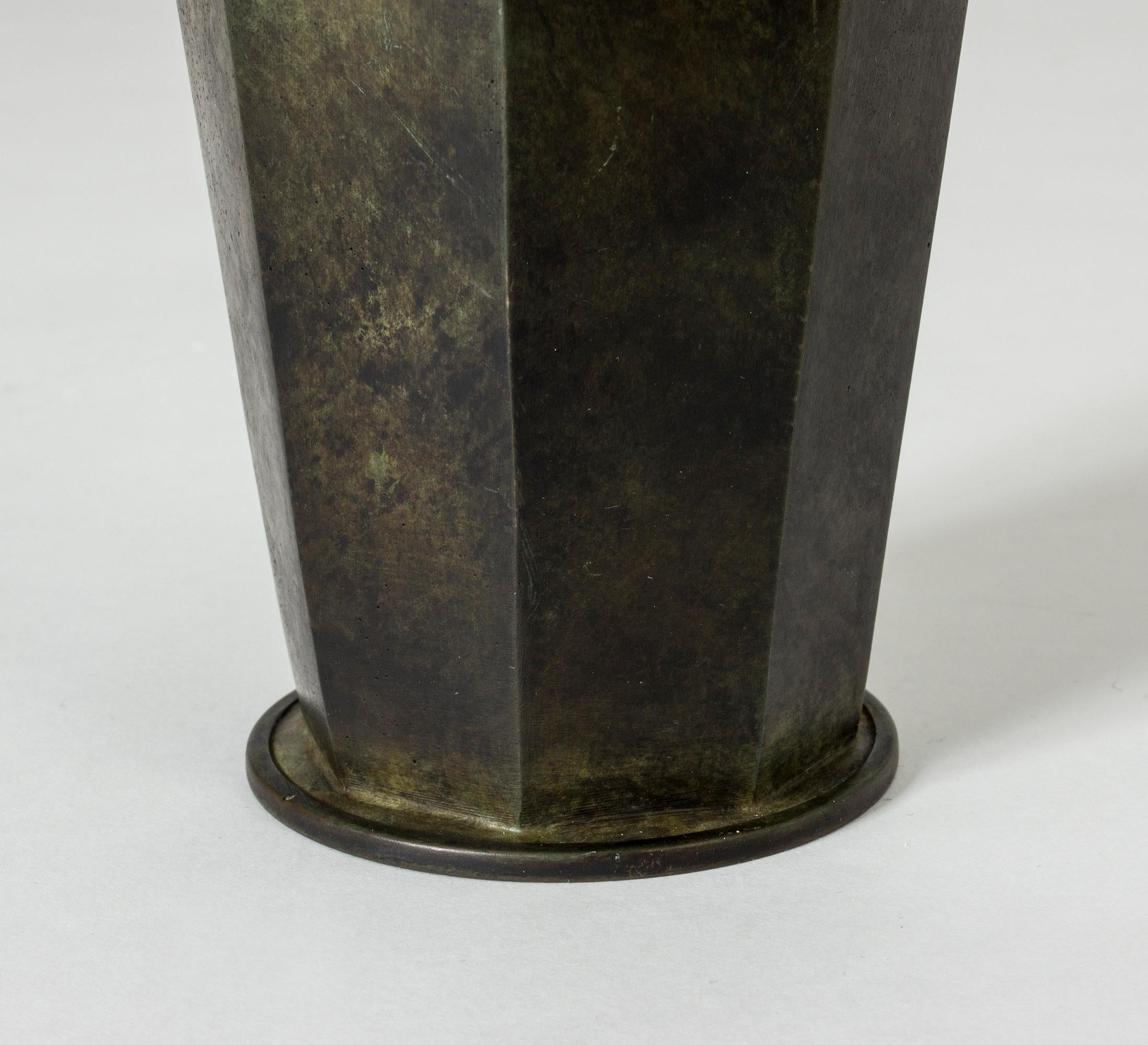 1930s patinated bronze vase from GAB In Good Condition In Stockholm, SE