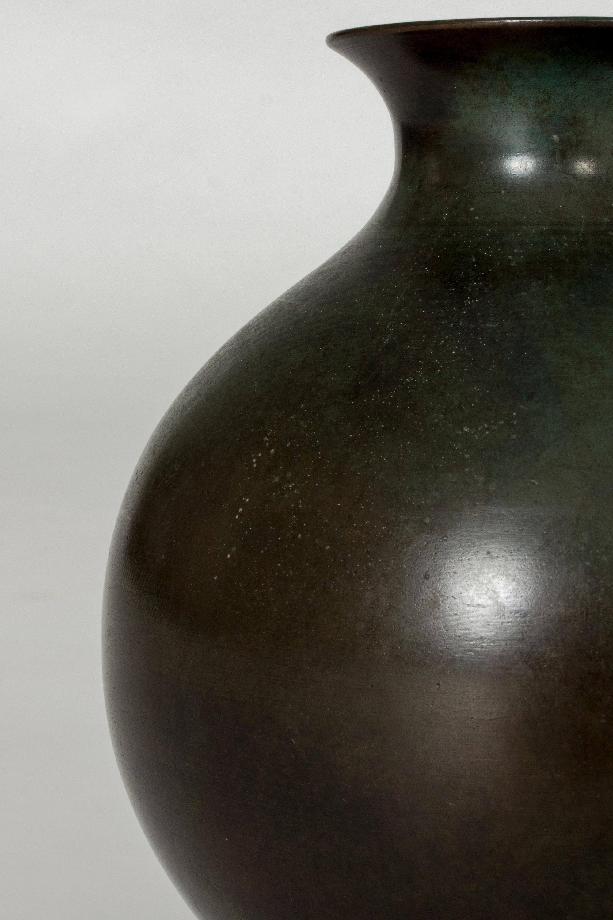 1930s Patinated Bronze Vase from GAB In Good Condition In Stockholm, SE