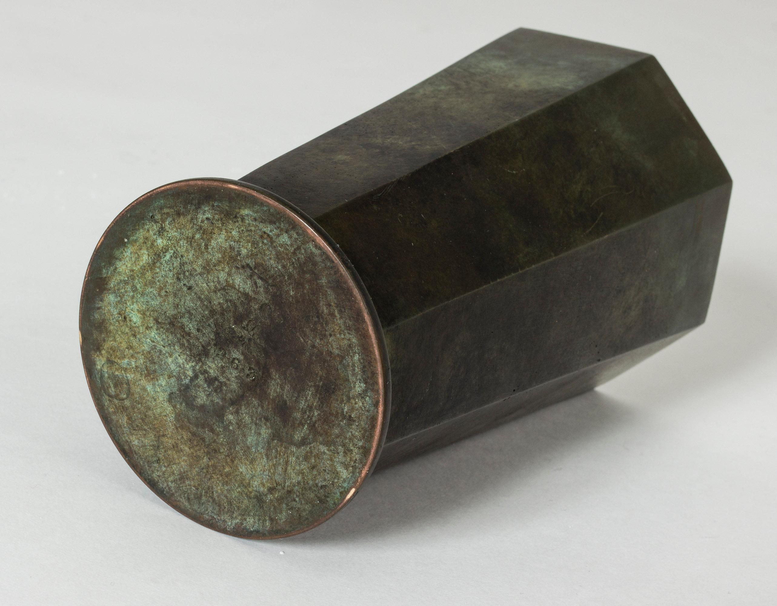 Mid-20th Century 1930s patinated bronze vase from GAB