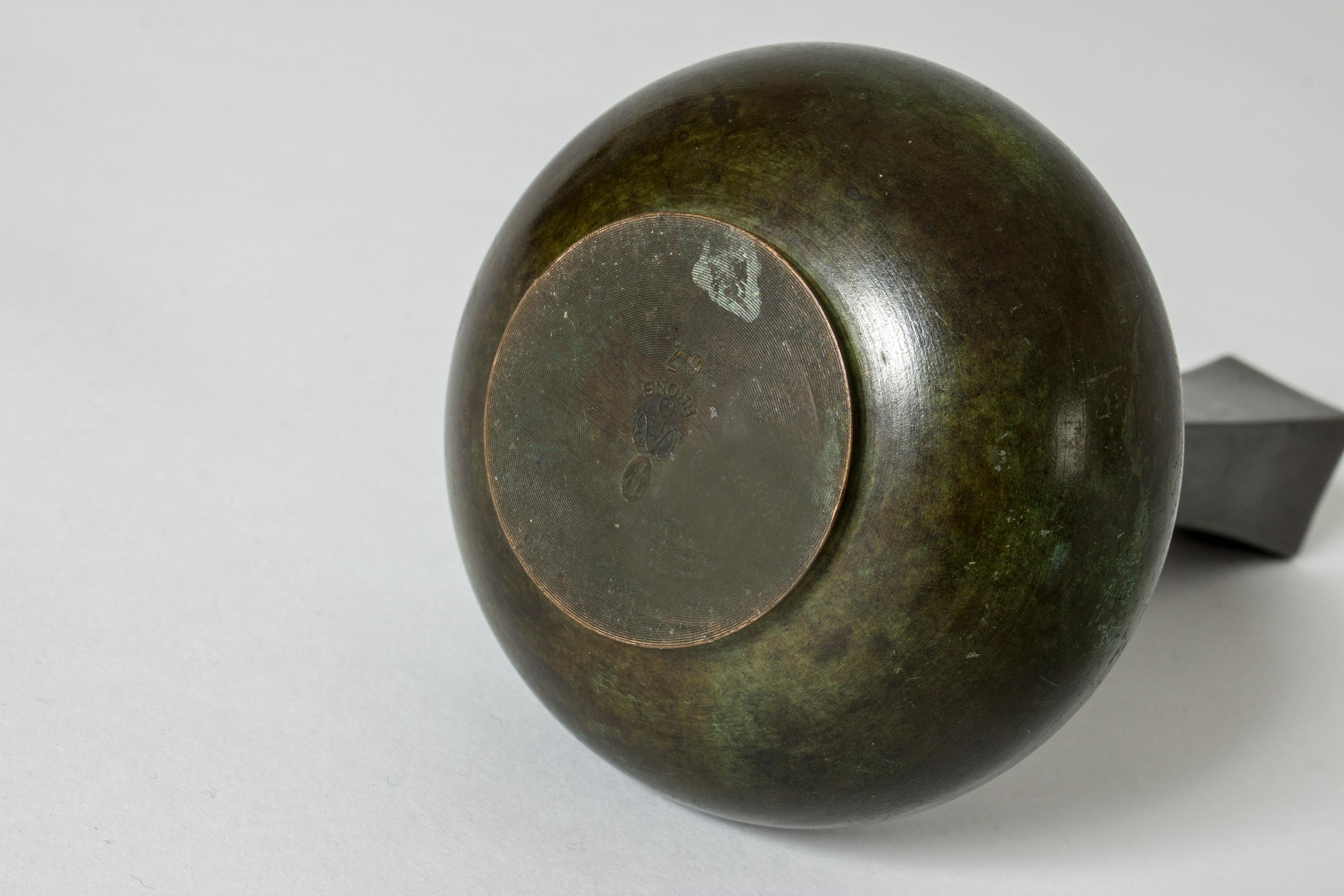 Mid-20th Century 1930s Patinated Bronze Vase from GAB