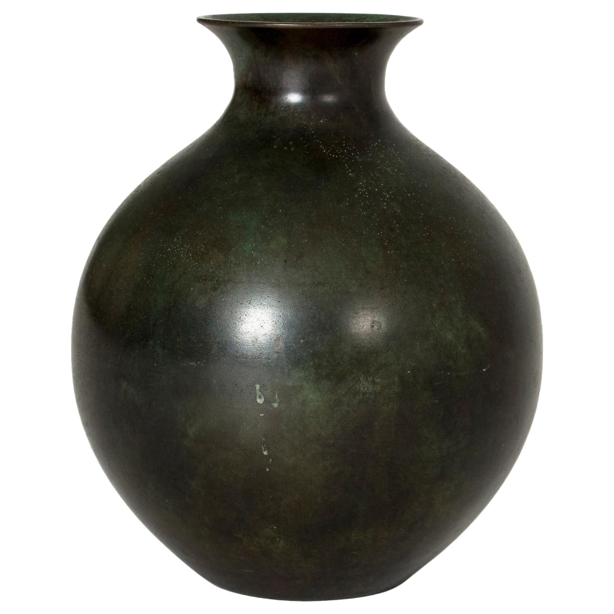1930s Patinated Bronze Vase from GAB