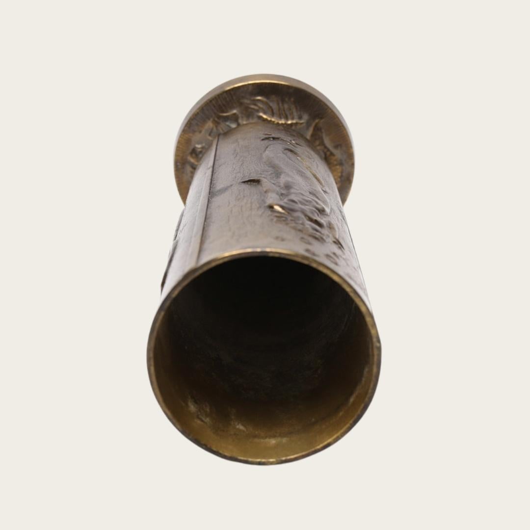 1930s Patinated Bronze Vase with Mermaid Relief In Good Condition For Sale In Brooklyn, NY