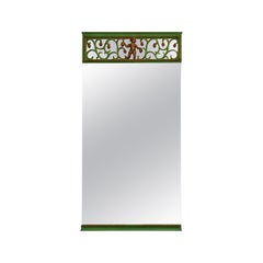 Miroir suédois Grace en métal patiné et peint des années 1930