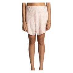 1930S Peach Bias Cut Silk Jacquard Loral Tap Short Knickers