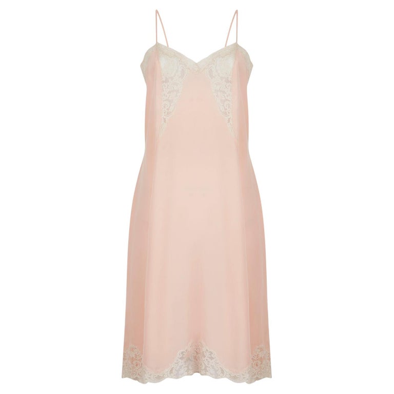 1930s Peach Silk and Lace Insert Slip Dress For Sale at 1stDibs | 1930s slip,  peach slip dress