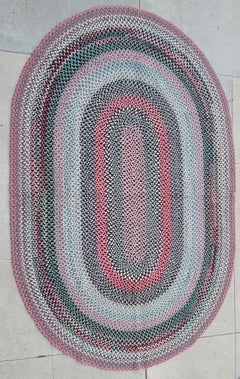 1930s Pennsylvania Wool Braided Rug
