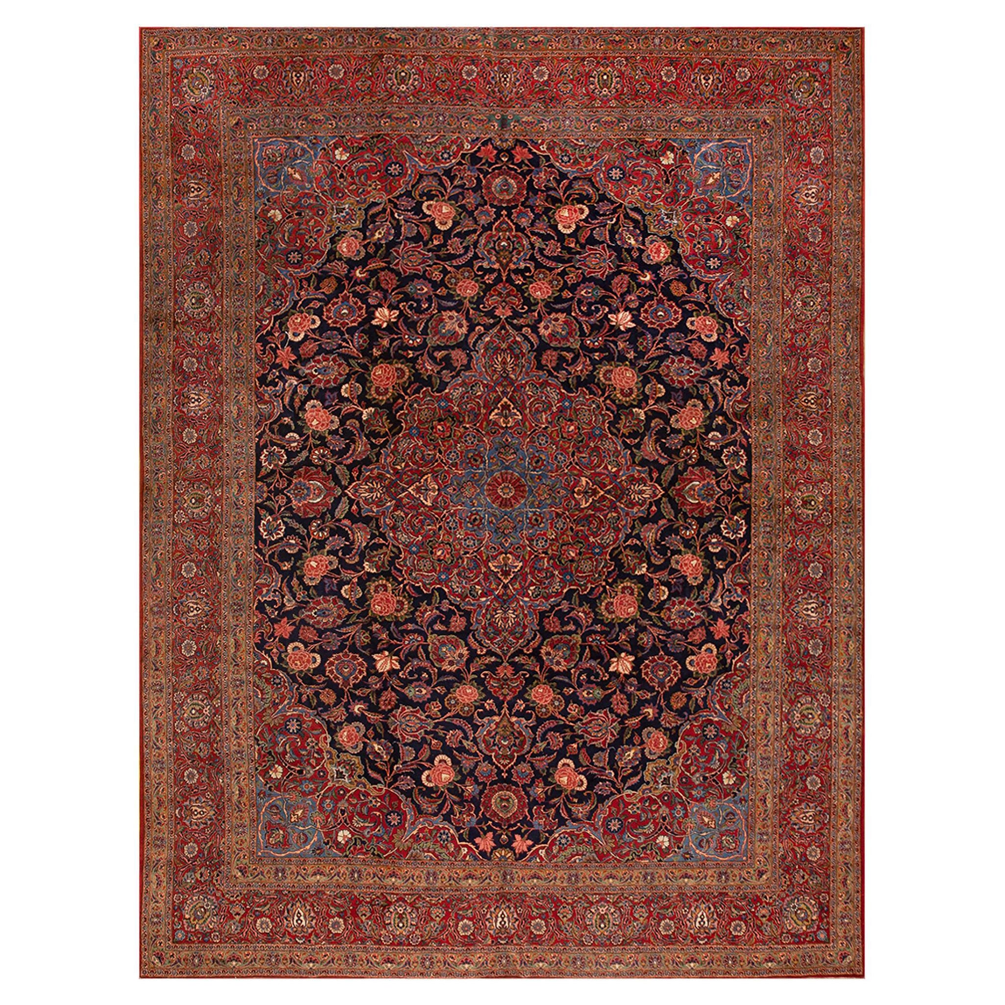 Tappeto persiano Kashan degli anni '30 ( 10' 4'' x 14' - 315 x 425 cm )