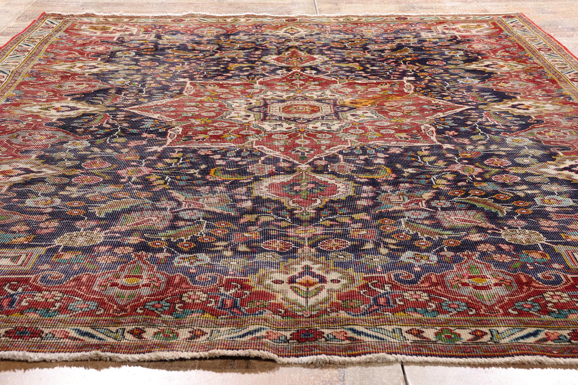 Annodato a mano Tappeto persiano Tabriz del 1930 con stile moderno in vendita
