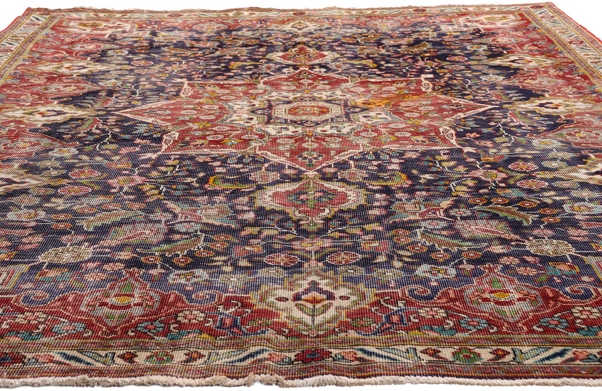 Lana Tappeto persiano Tabriz del 1930 con stile moderno in vendita