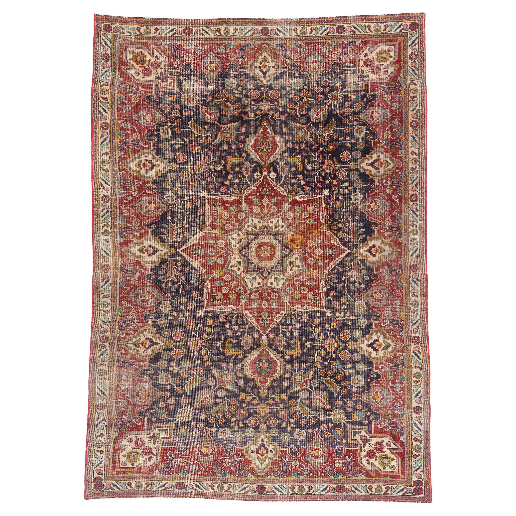 Tappeto persiano Tabriz del 1930 con stile moderno