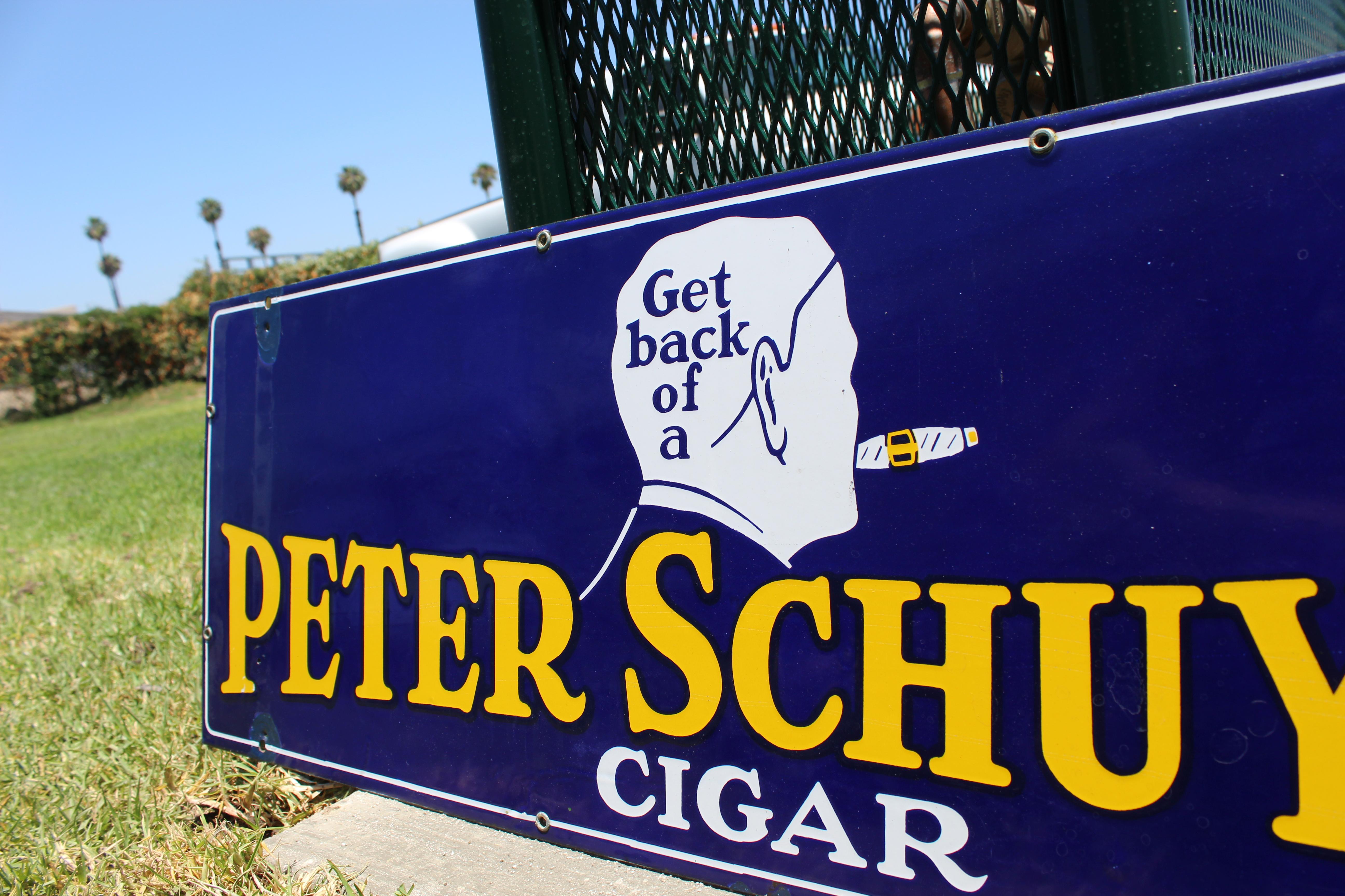 1930s Peter Schuyler Cigar Advertising Sign For Sale 3