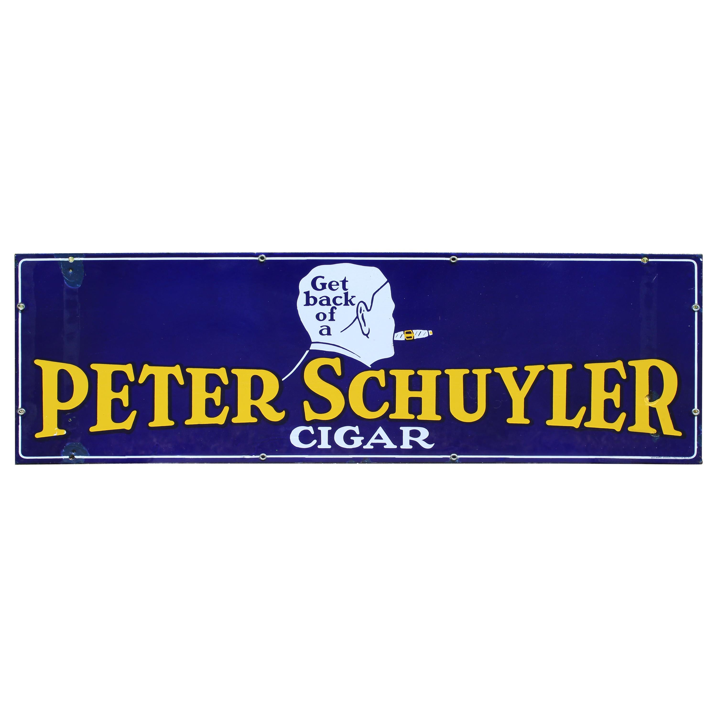 1930s Peter Schuyler Cigar Advertising Sign For Sale
