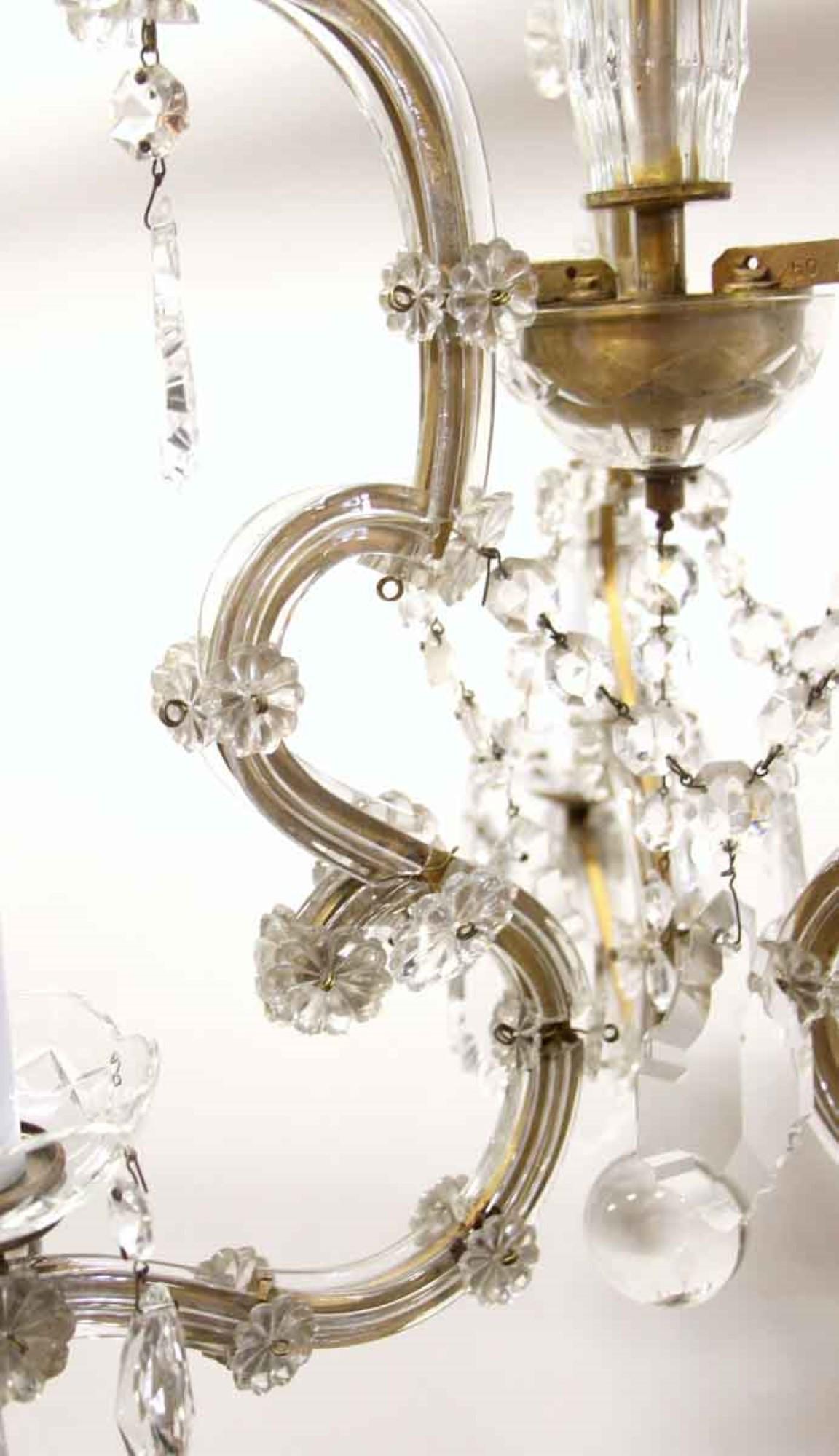 1930s Petite Marie Therese Crystal Chandelier with Three Arms and Lights In Good Condition In New York, NY