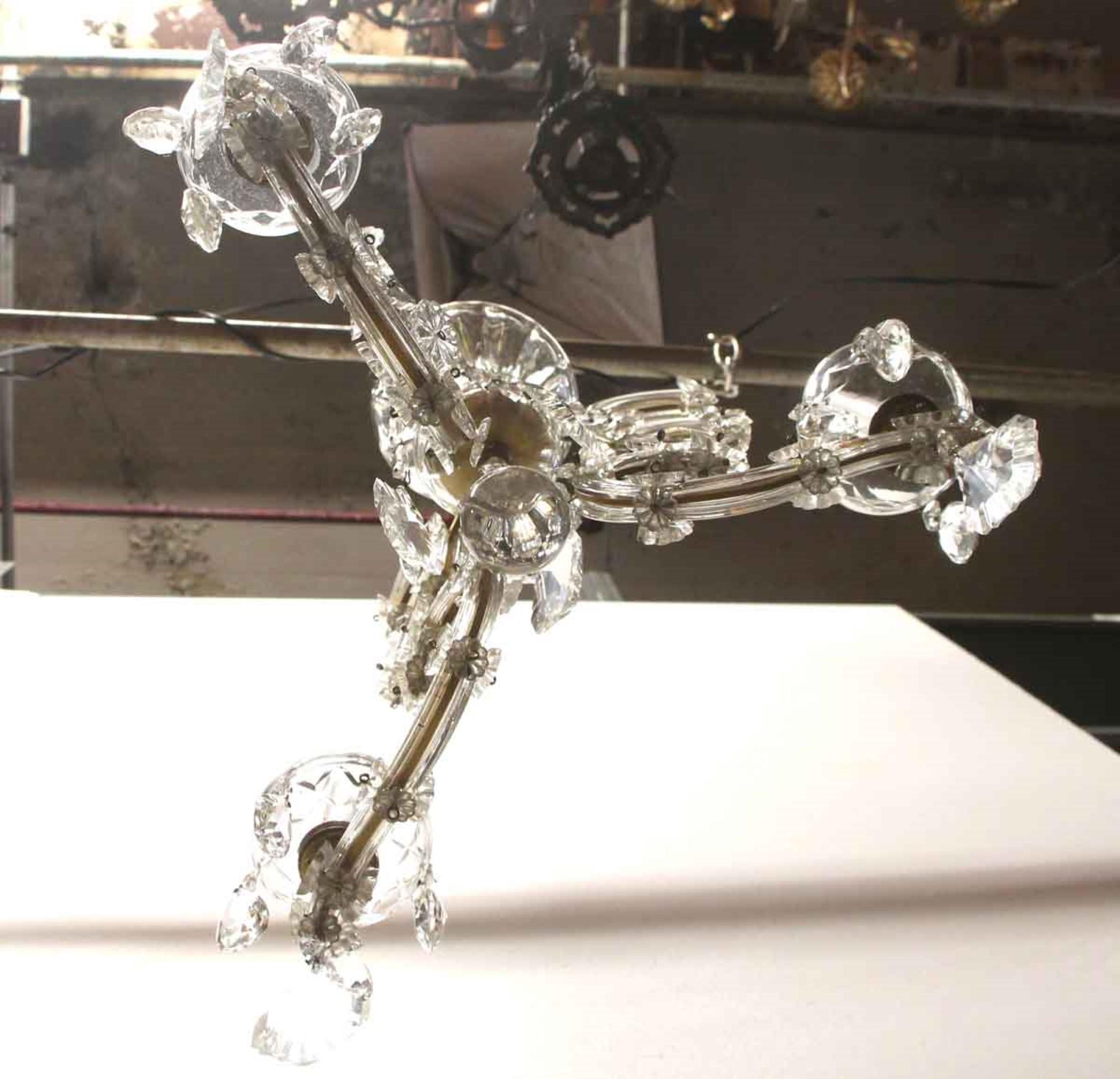 1930s Petite Marie Therese Crystal Chandelier with Three Arms and Lights 1