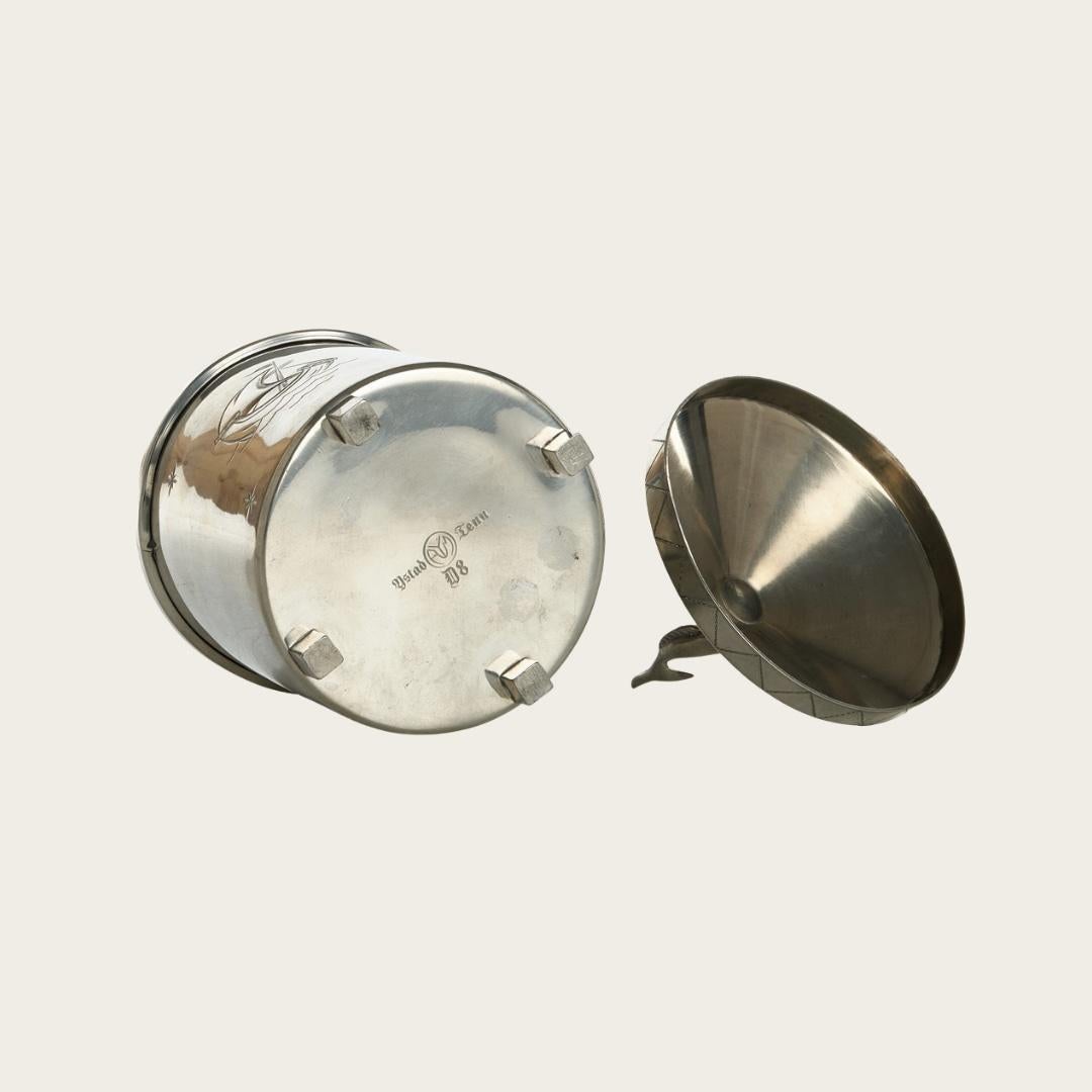Milieu du XXe siècle 1930s Pewter Jar with Lid by Athena Ystad en vente