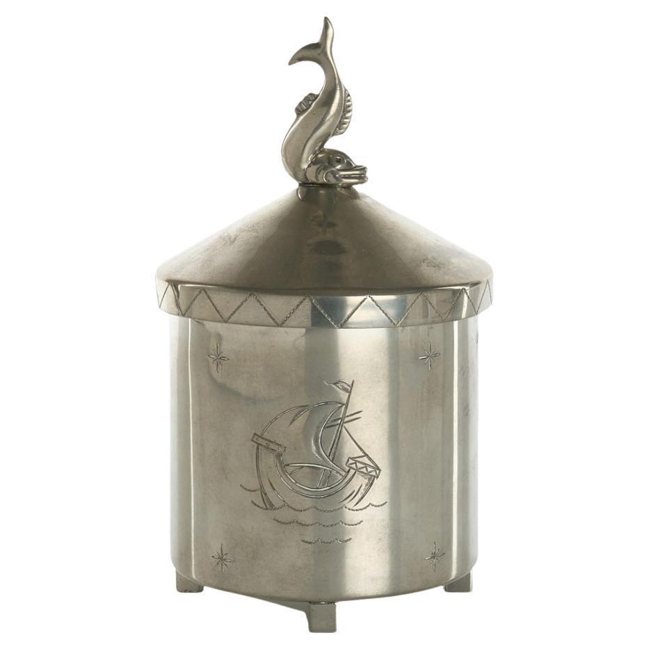 1930s Pewter Jar with Lid by Athena Ystad