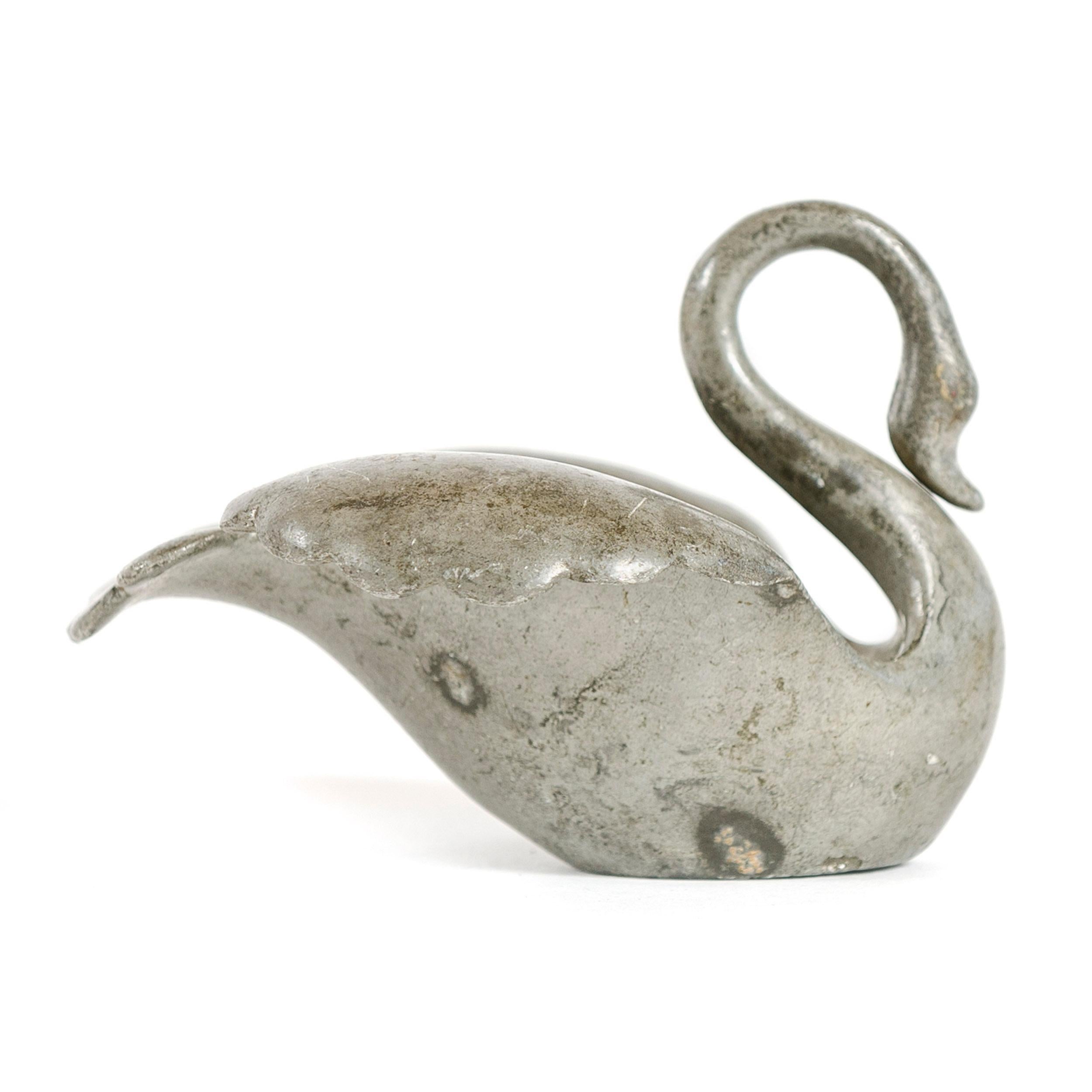 American 1930s Pewter Swan Dish by Russel Wright For Sale