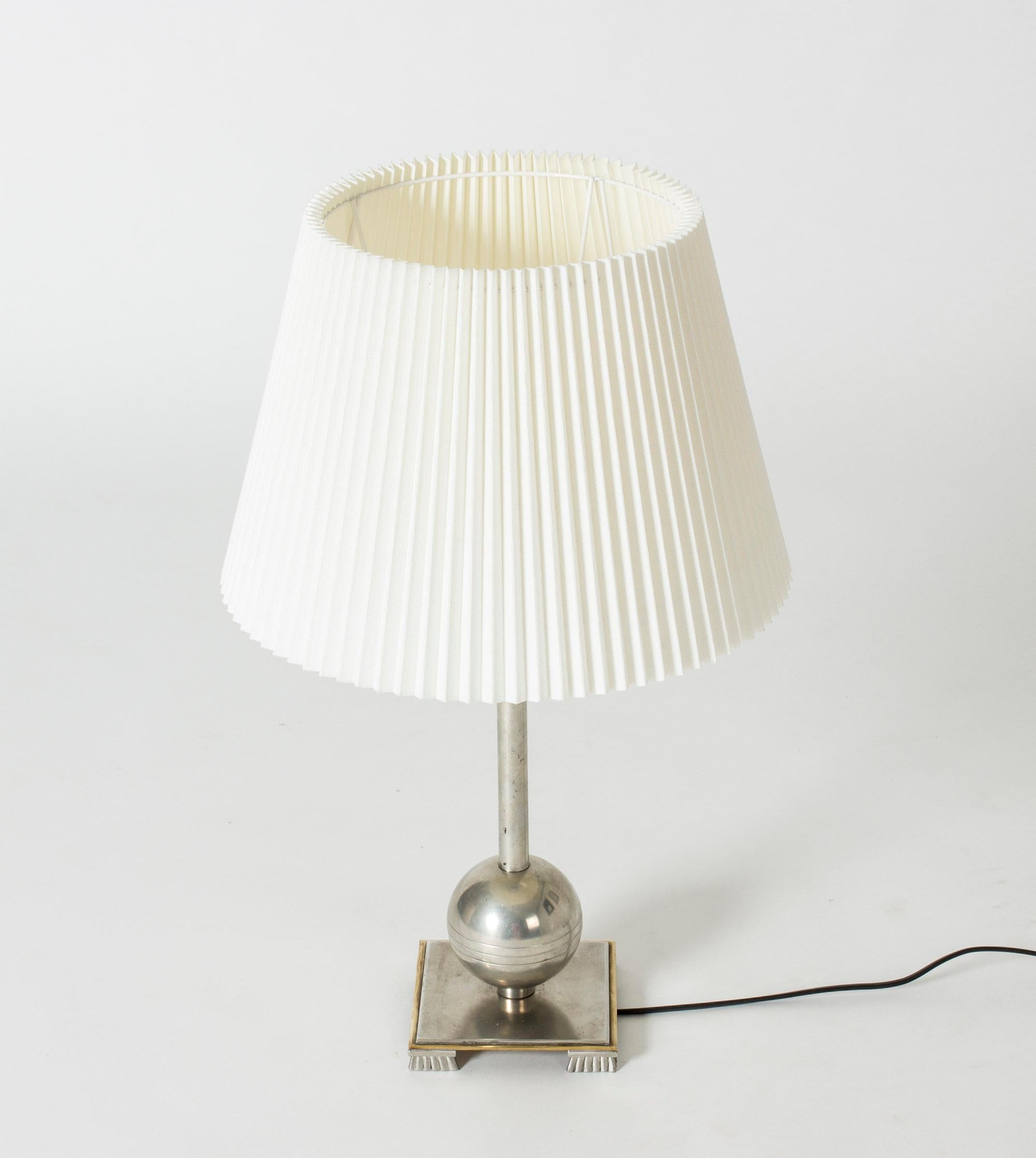 Scandinavian Modern 1930s Pewter Table Lamp by Einar Bäckström