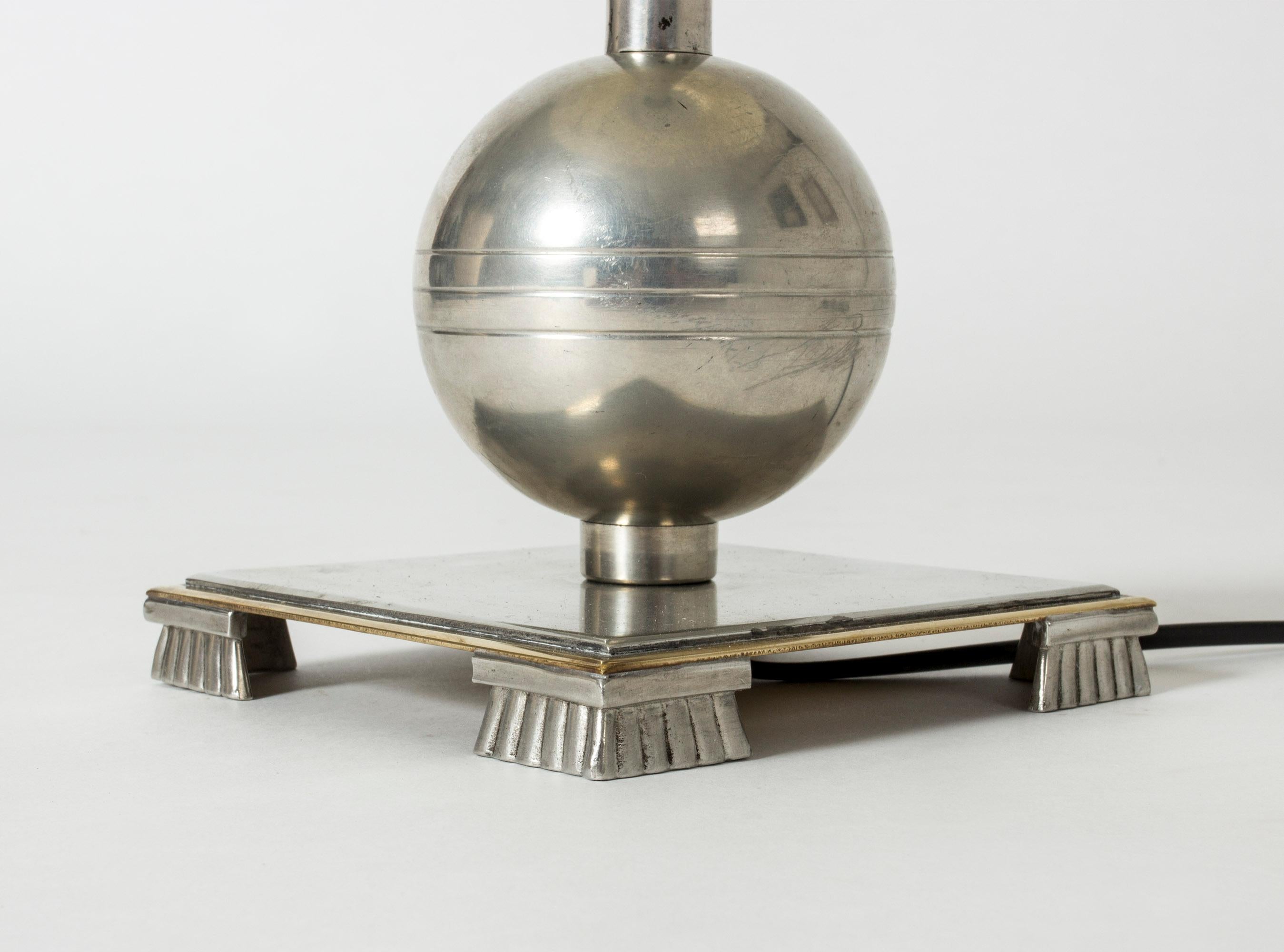 Mid-20th Century 1930s Pewter Table Lamp by Einar Bäckström