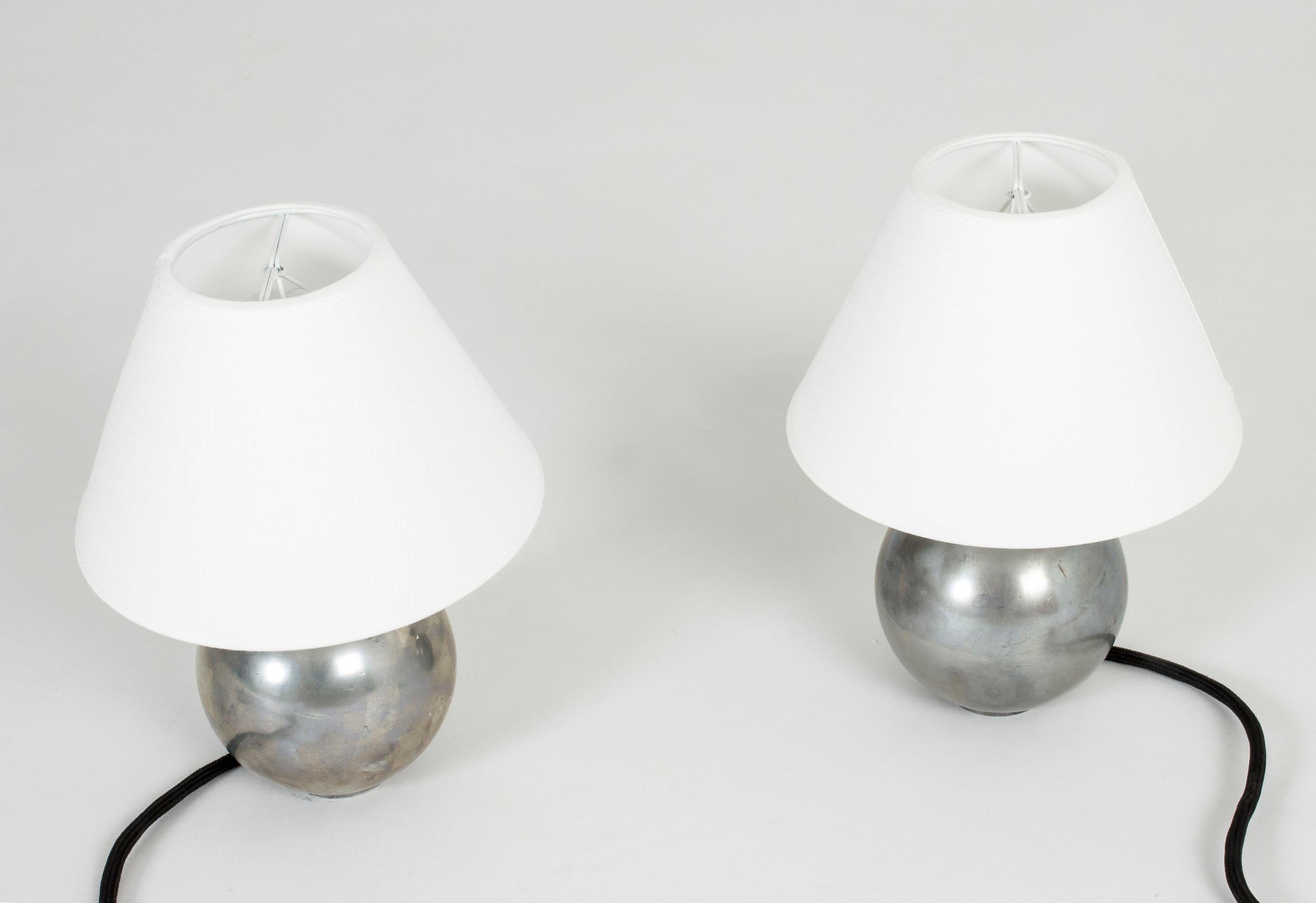 Scandinavian Modern 1930s Pewter Table Lamps by Björn Trädgårdh