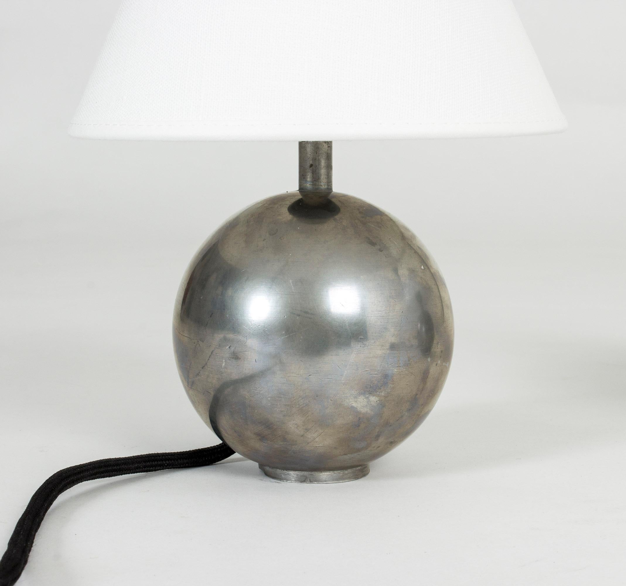 Swedish 1930s Pewter Table Lamps by Björn Trädgårdh