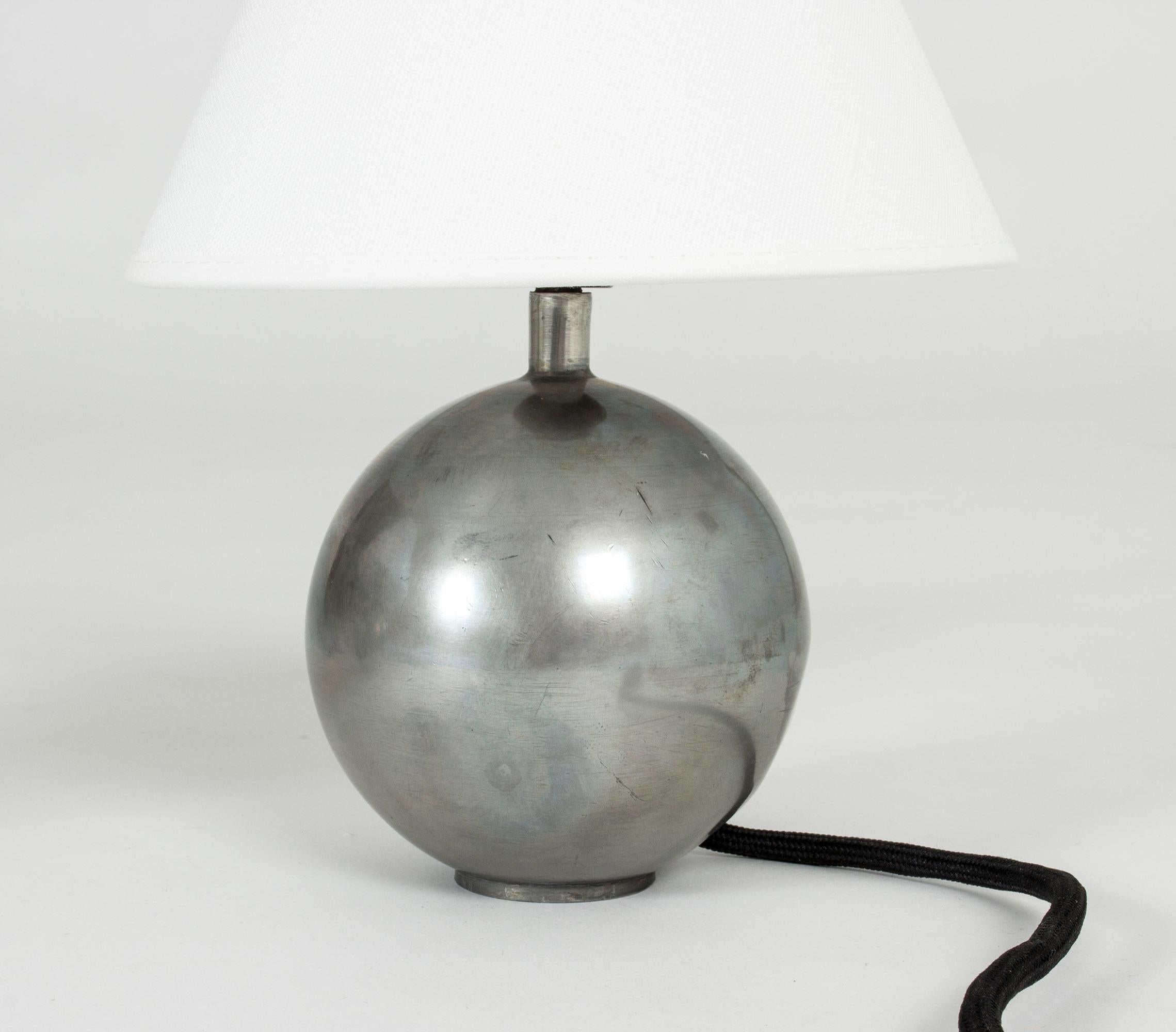 1930s Pewter Table Lamps by Björn Trädgårdh In Good Condition In Stockholm, SE