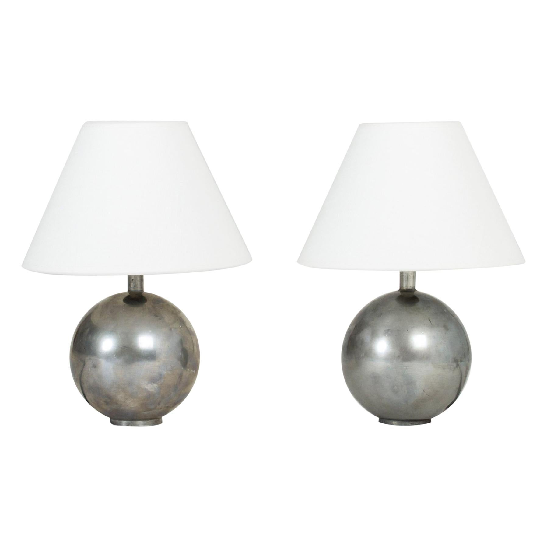 1930s Pewter Table Lamps by Björn Trädgårdh