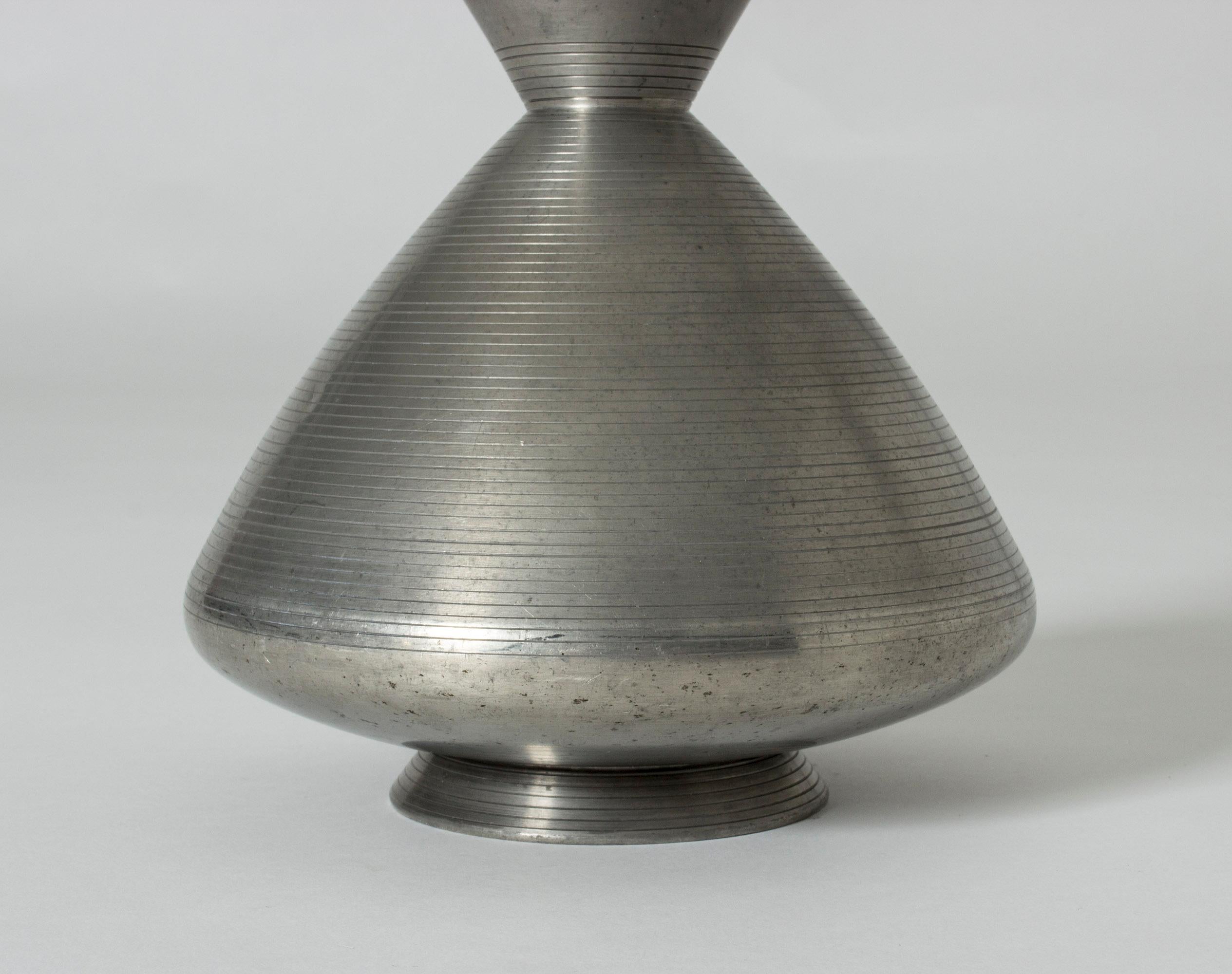 1930s Pewter Vase by Sylvia Stave In Good Condition In Stockholm, SE