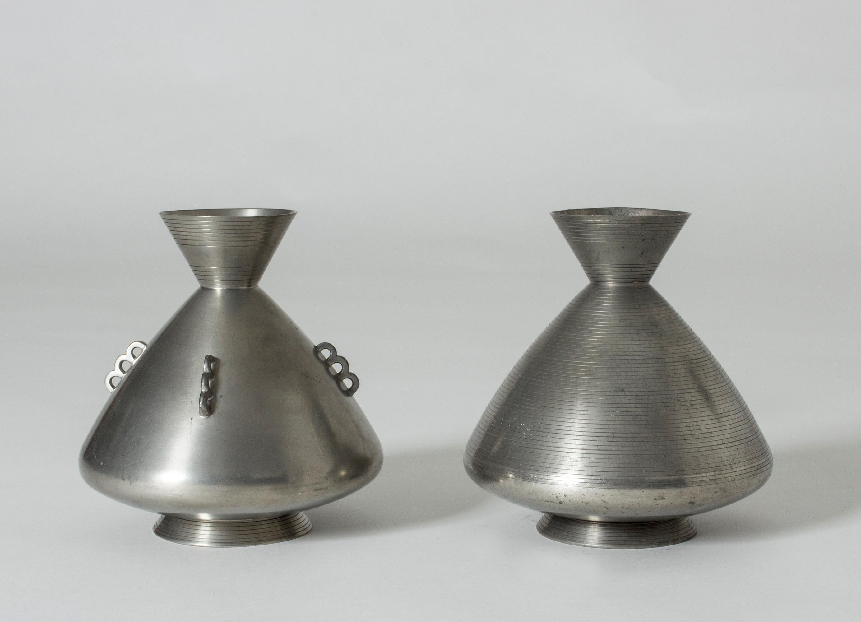 1930s Pewter Vase by Sylvia Stave 1