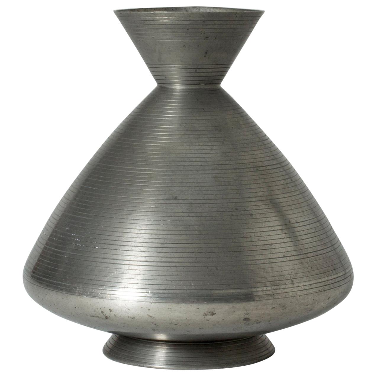 1930s Pewter Vase by Sylvia Stave