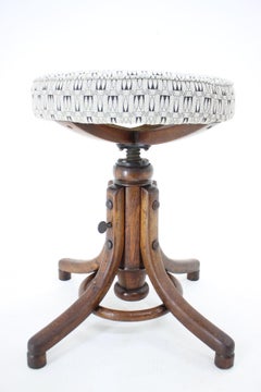 Sgabello Piano Bentwood in faggio del 1930, Cecoslovacchia