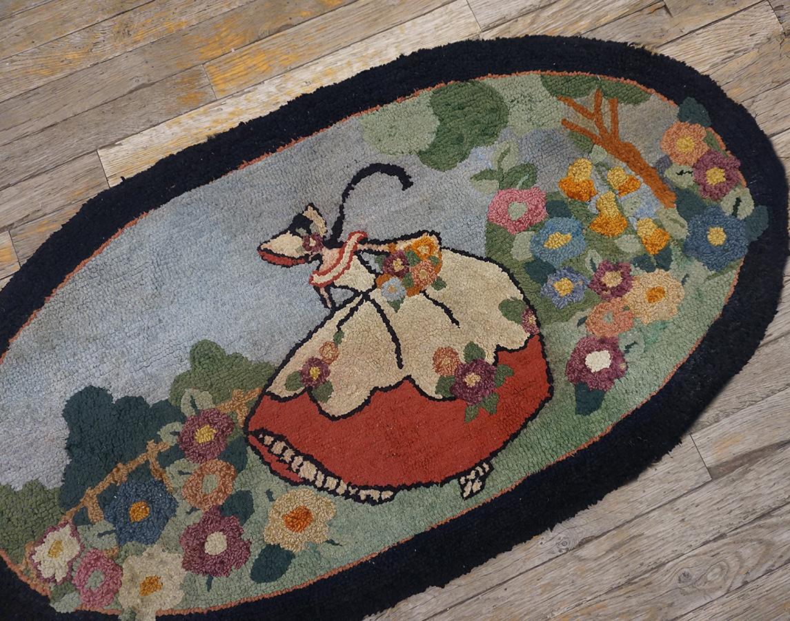 1930s Pictorial American Hooked Rug For Sale 5